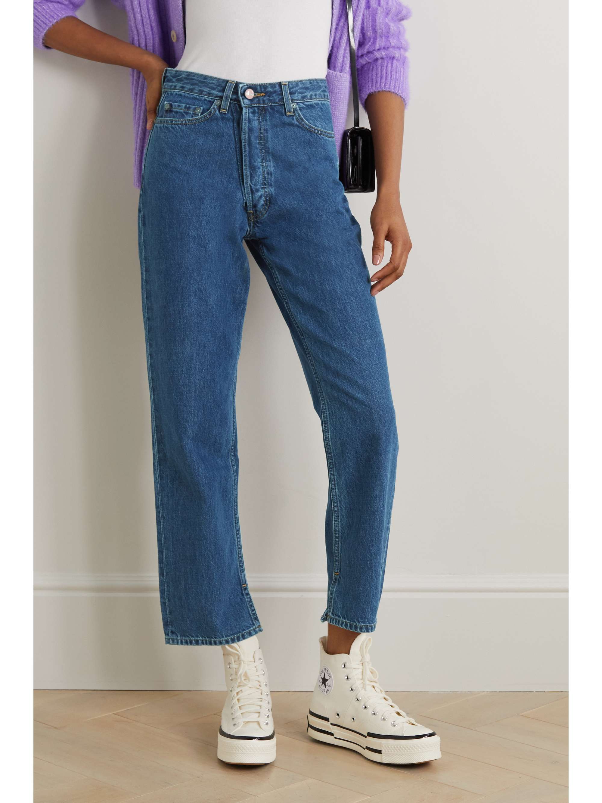 GANNI Figni high-rise straight-leg organic jeans