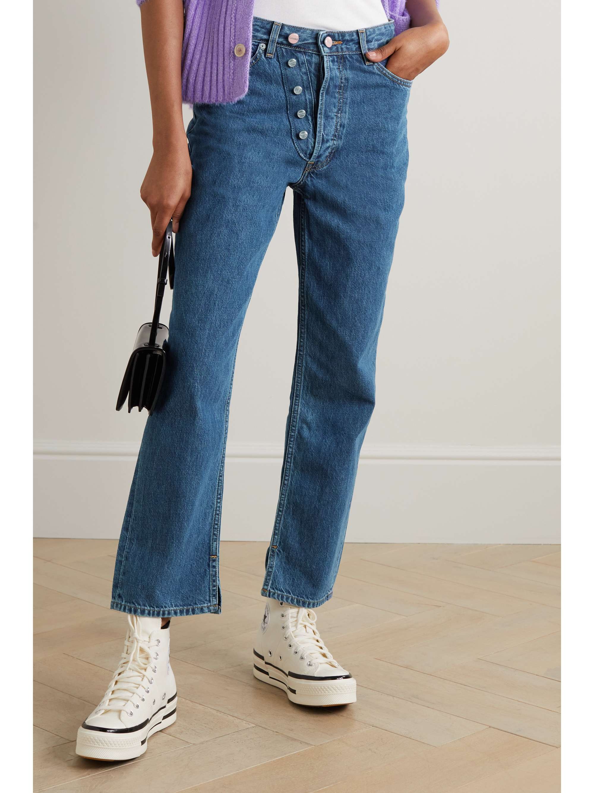 GANNI Figni high-rise straight-leg organic jeans