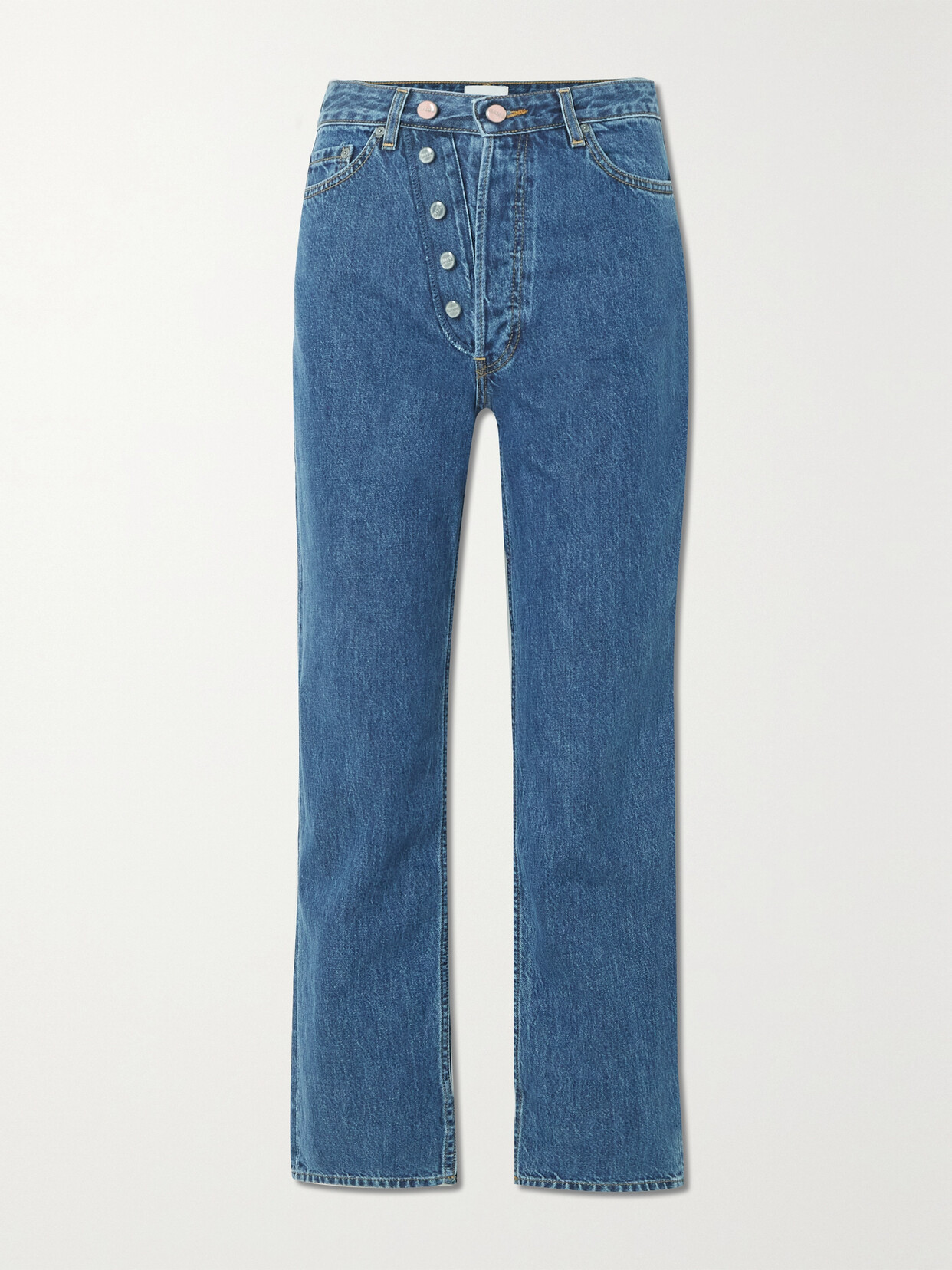 GANNI - Figni High-rise Straight-leg Organic Jeans - Blue