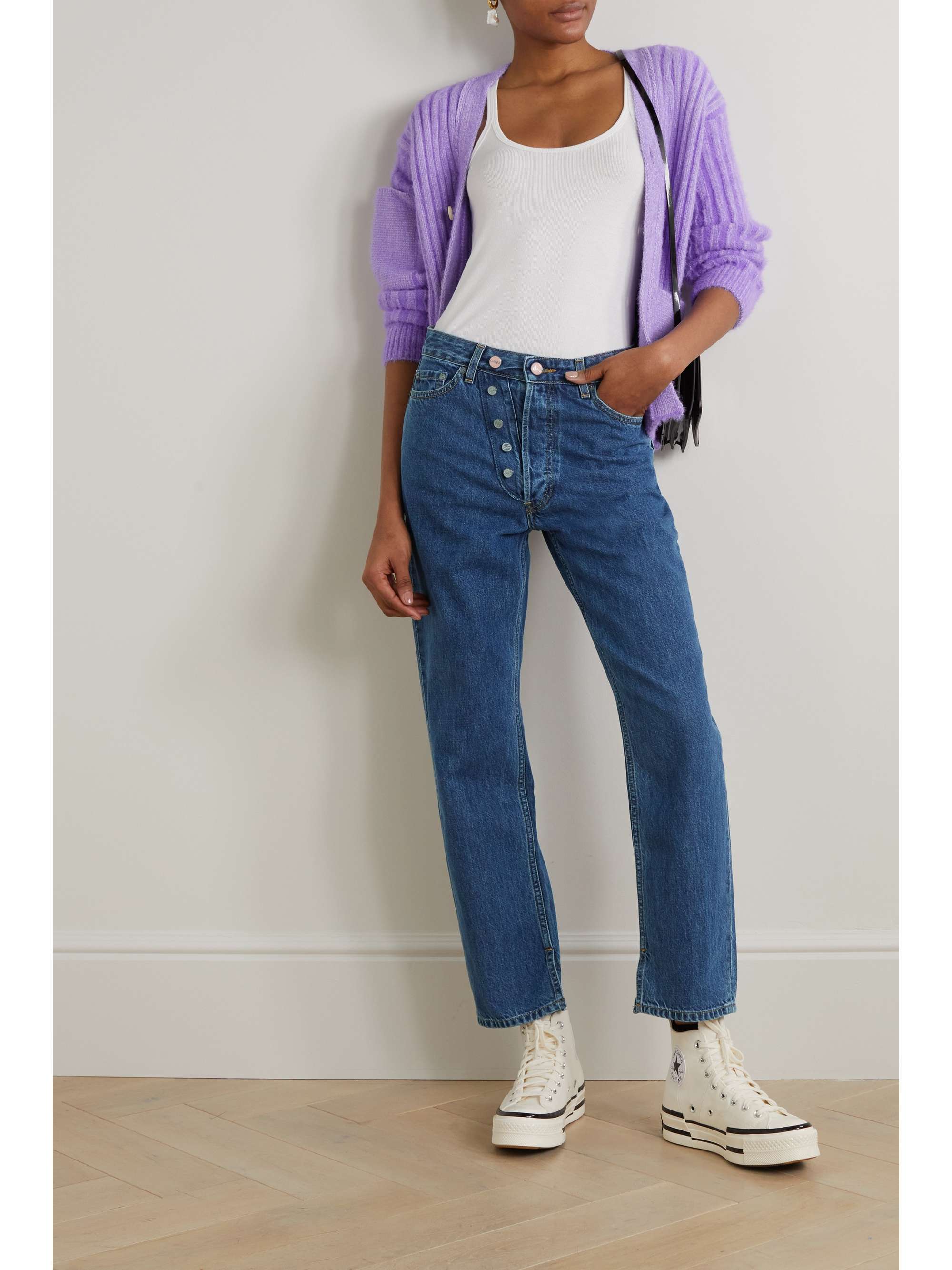 GANNI Figni high-rise straight-leg organic jeans