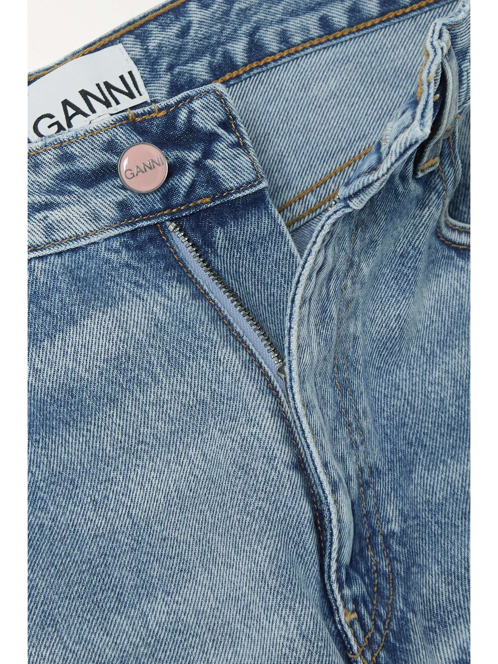 GANNI Stary cropped high-rise tapered organic jeans