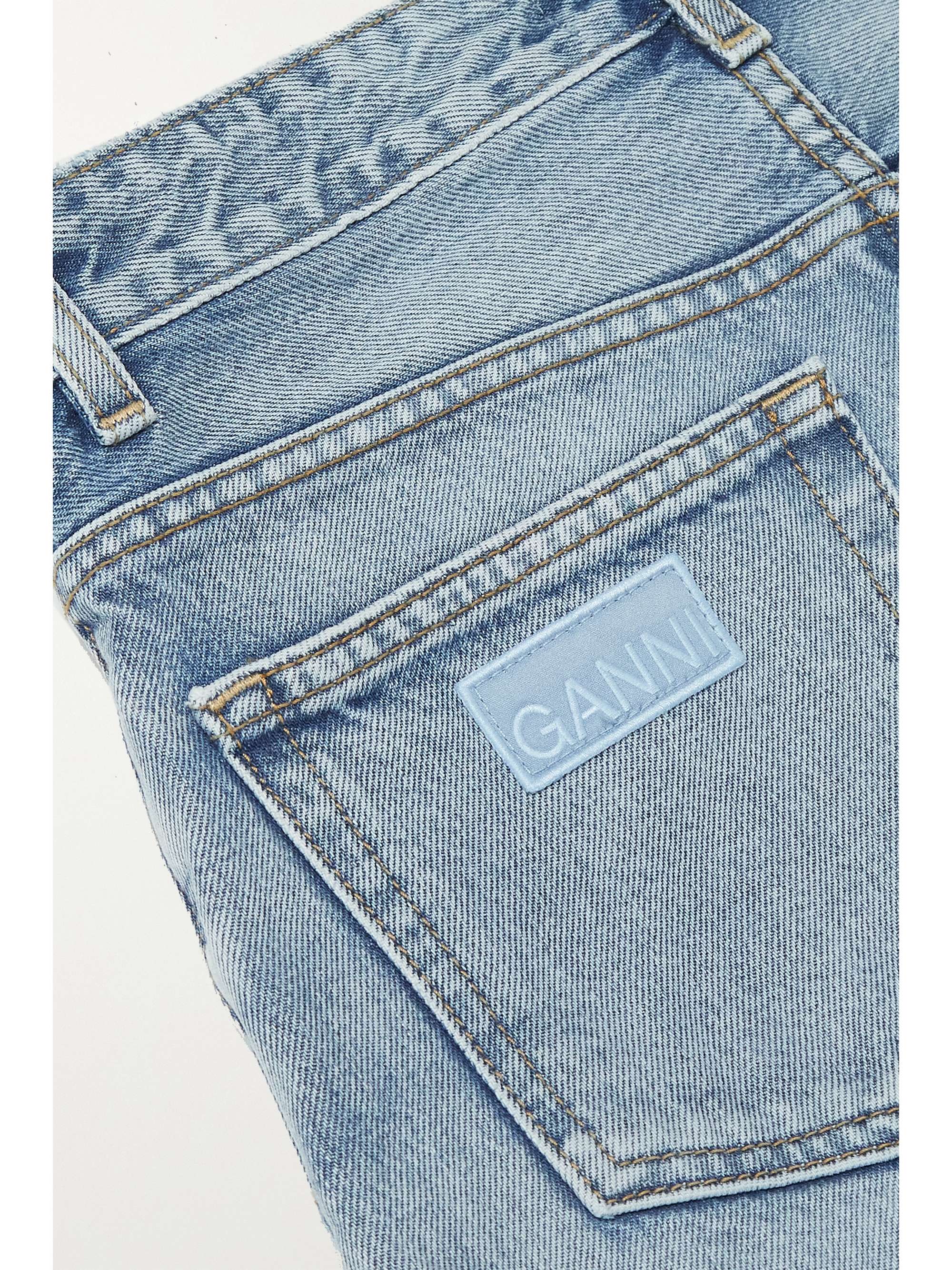 GANNI Stary cropped high-rise tapered organic jeans