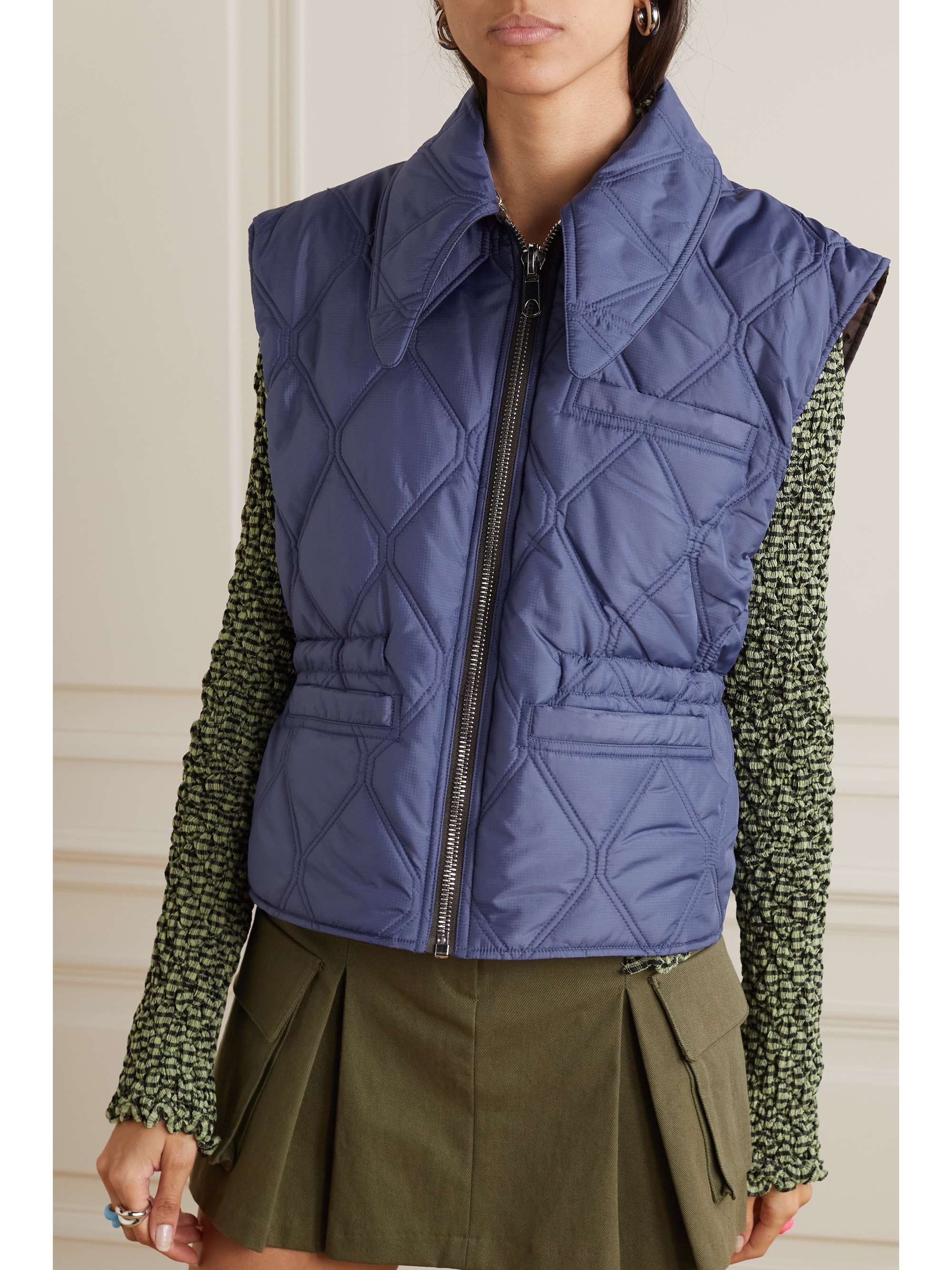 GANNI +NET SUSTAIN reversible quilted recycled-ripstop vest