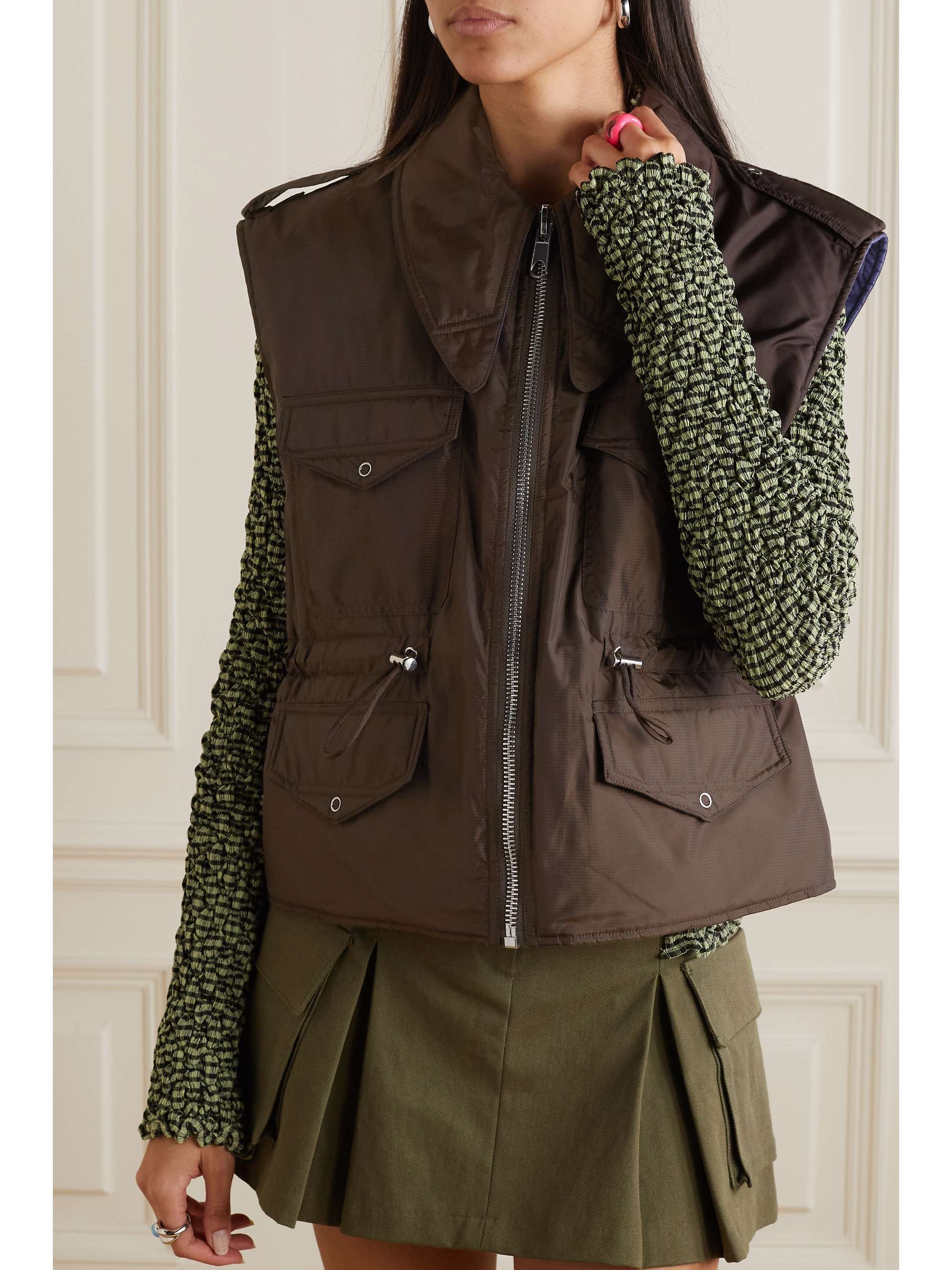 GANNI +NET SUSTAIN reversible quilted recycled-ripstop vest
