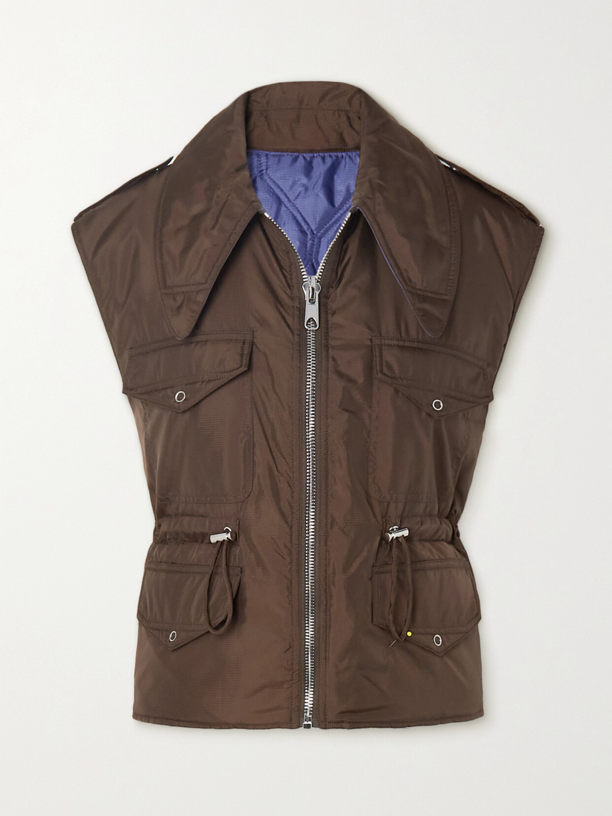 GANNI - +net Sustain Reversible Quilted Recycled-ripstop Vest - Brown