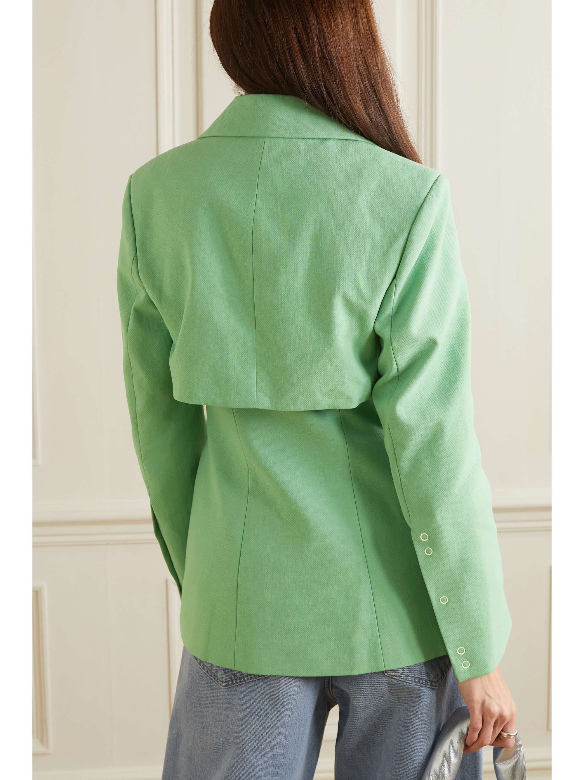 GANNI + NET SUSTAIN Layered organic cotton-voile blazer