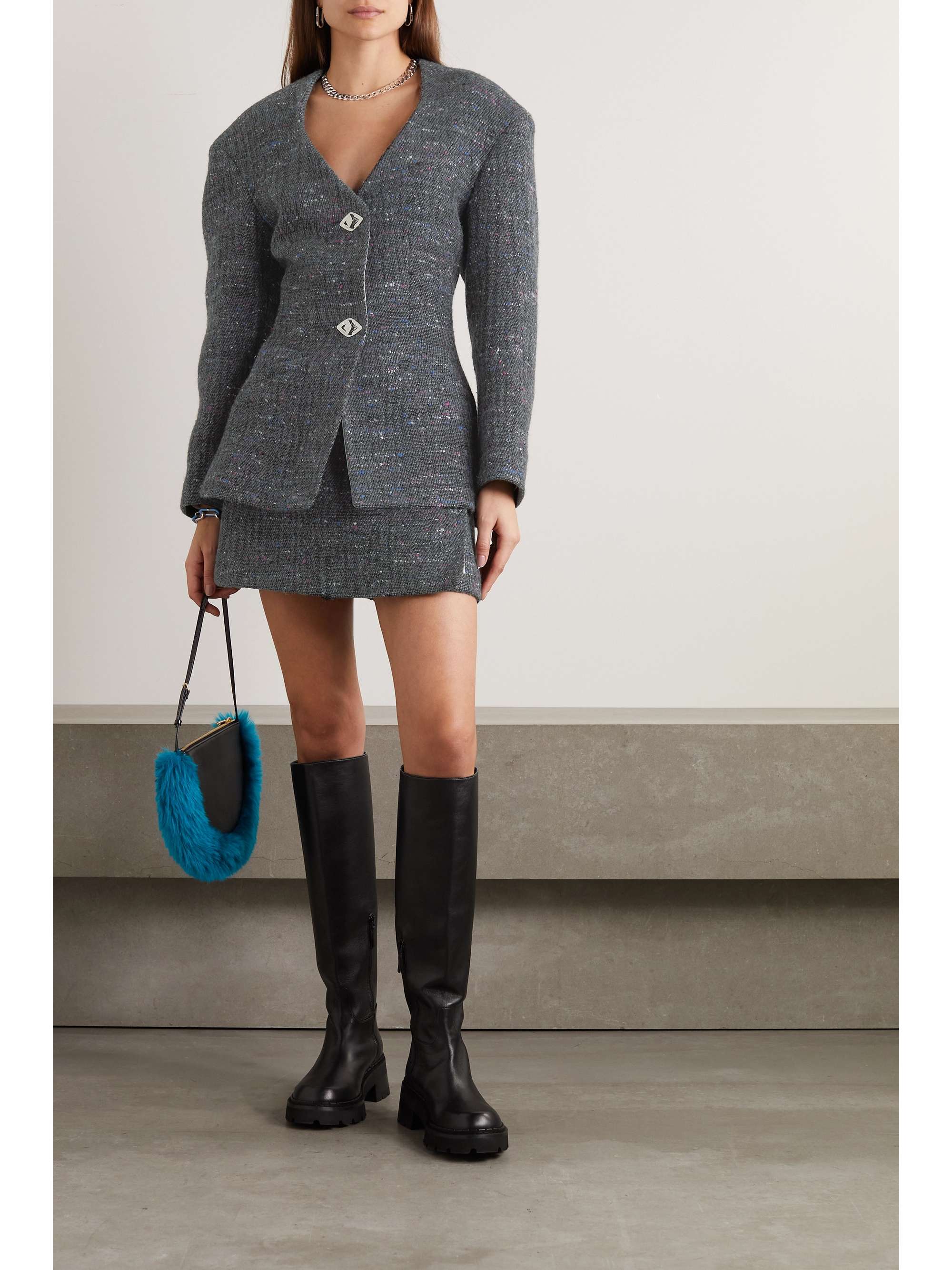 GANNI + NET SUSTAIN recycled wool-blend bouclé blazer