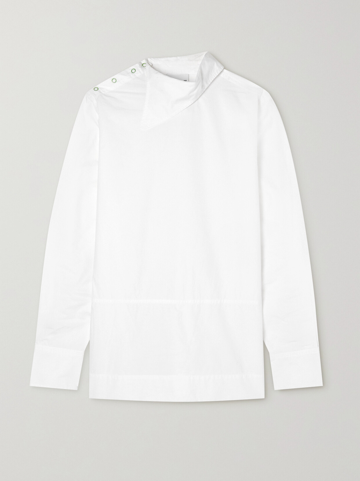 GANNI - + Net Sustain Asymmetric Cotton-poplin Shirt - White