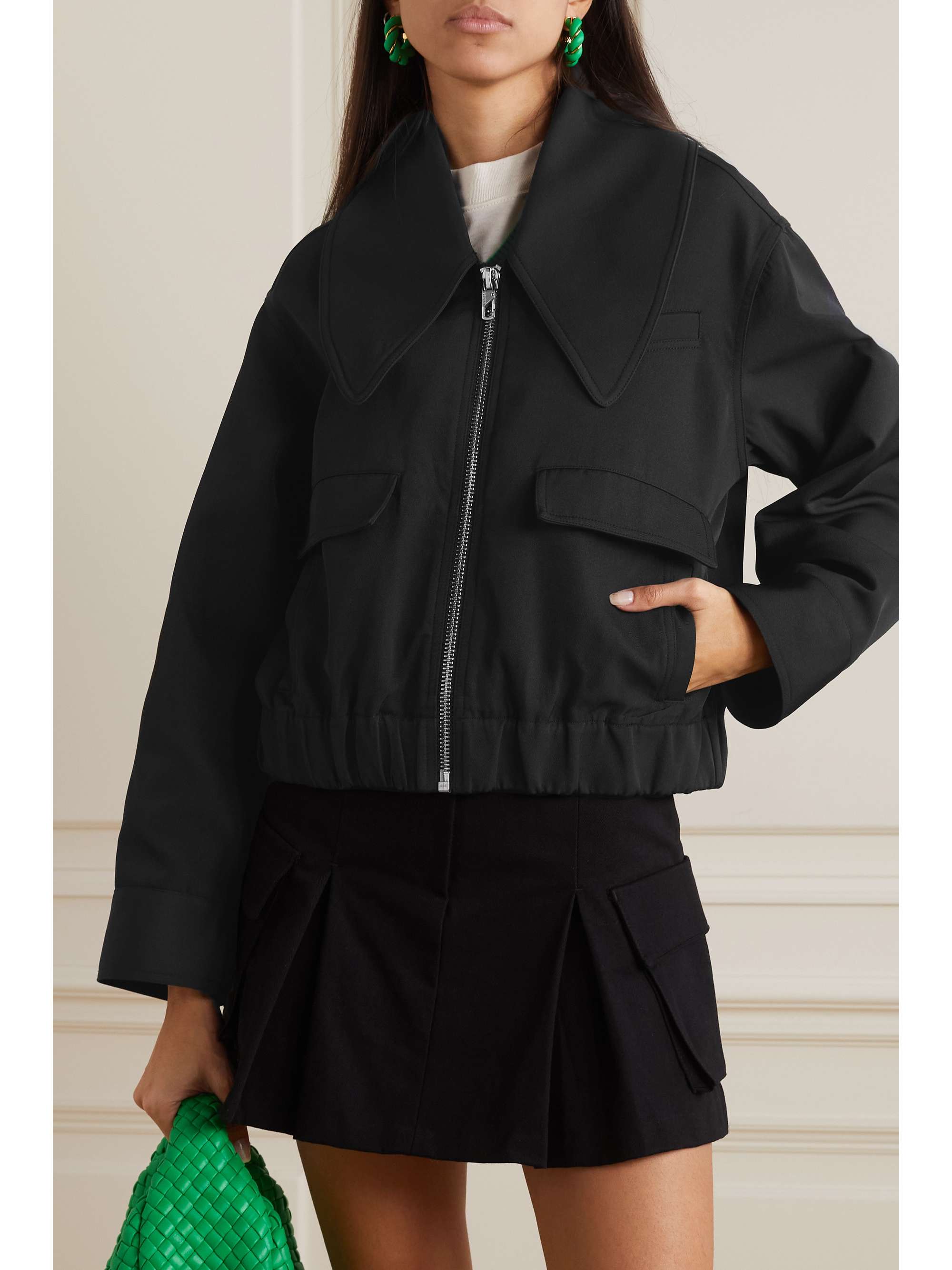 GANNI + NET SUSTAIN recycled twill jacket