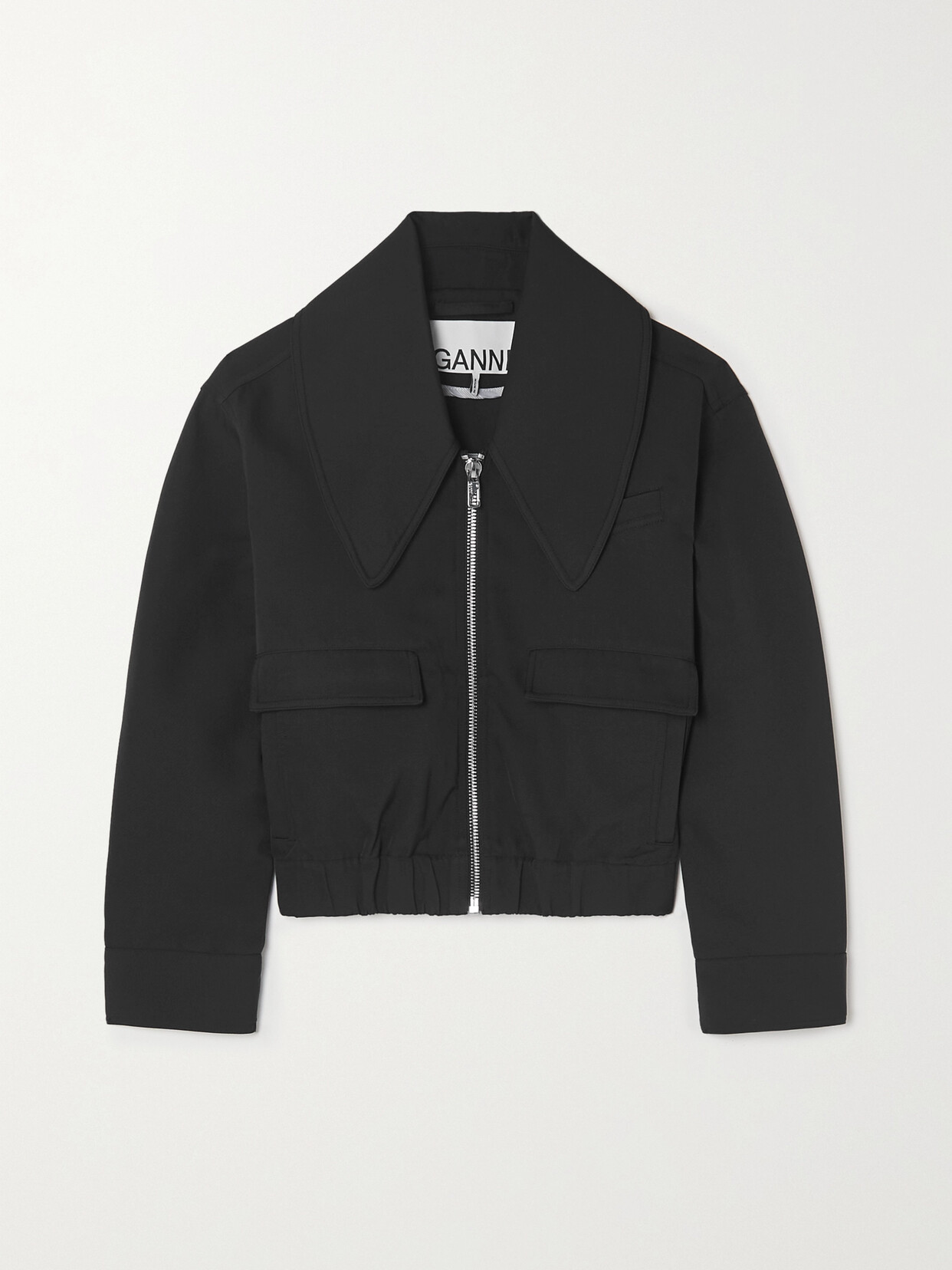 Oversized Collar Jacket In Black