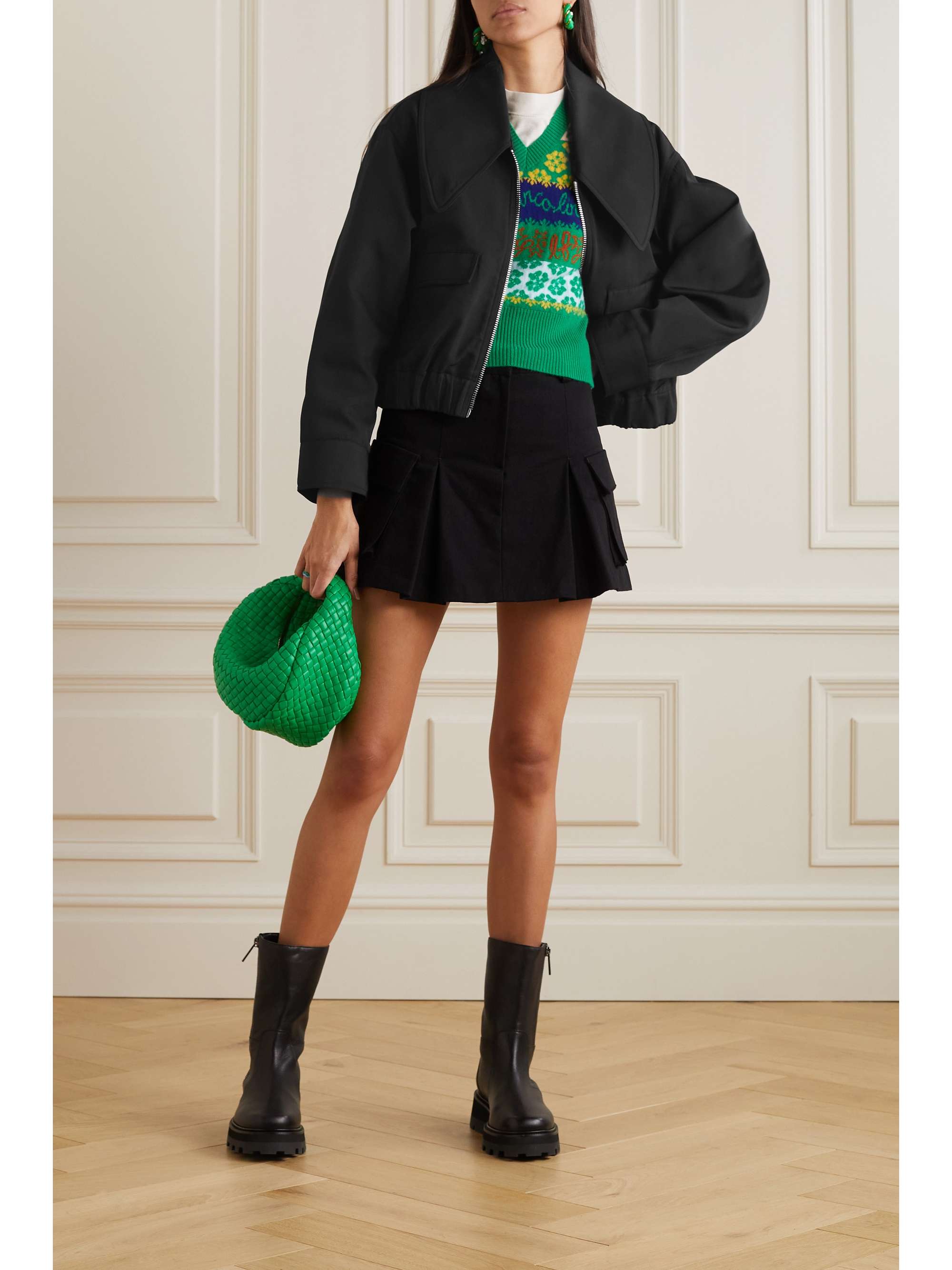 GANNI + NET SUSTAIN recycled twill jacket