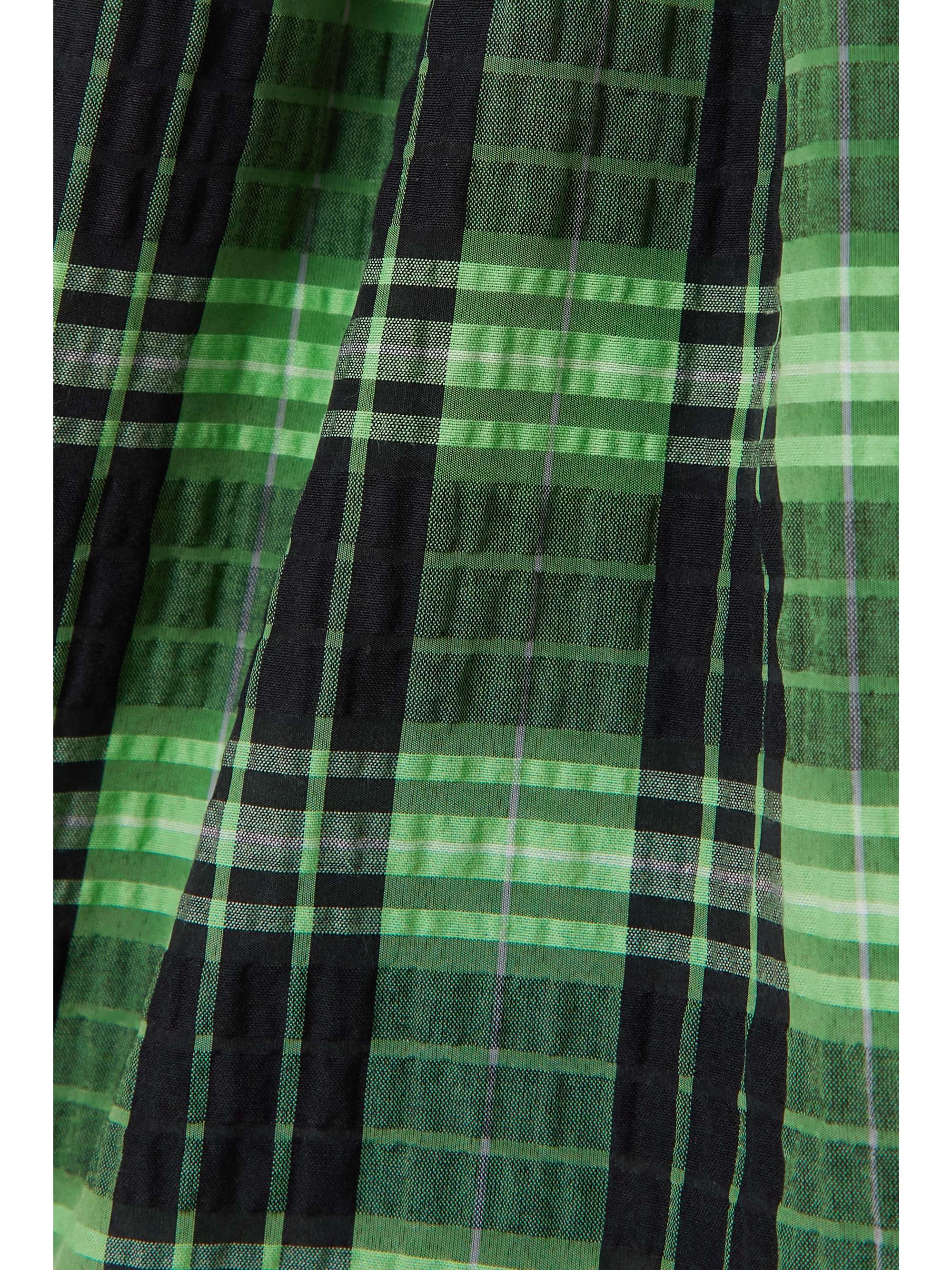 GANNI + NET SUSTAIN Checked organic seersucker mini dress