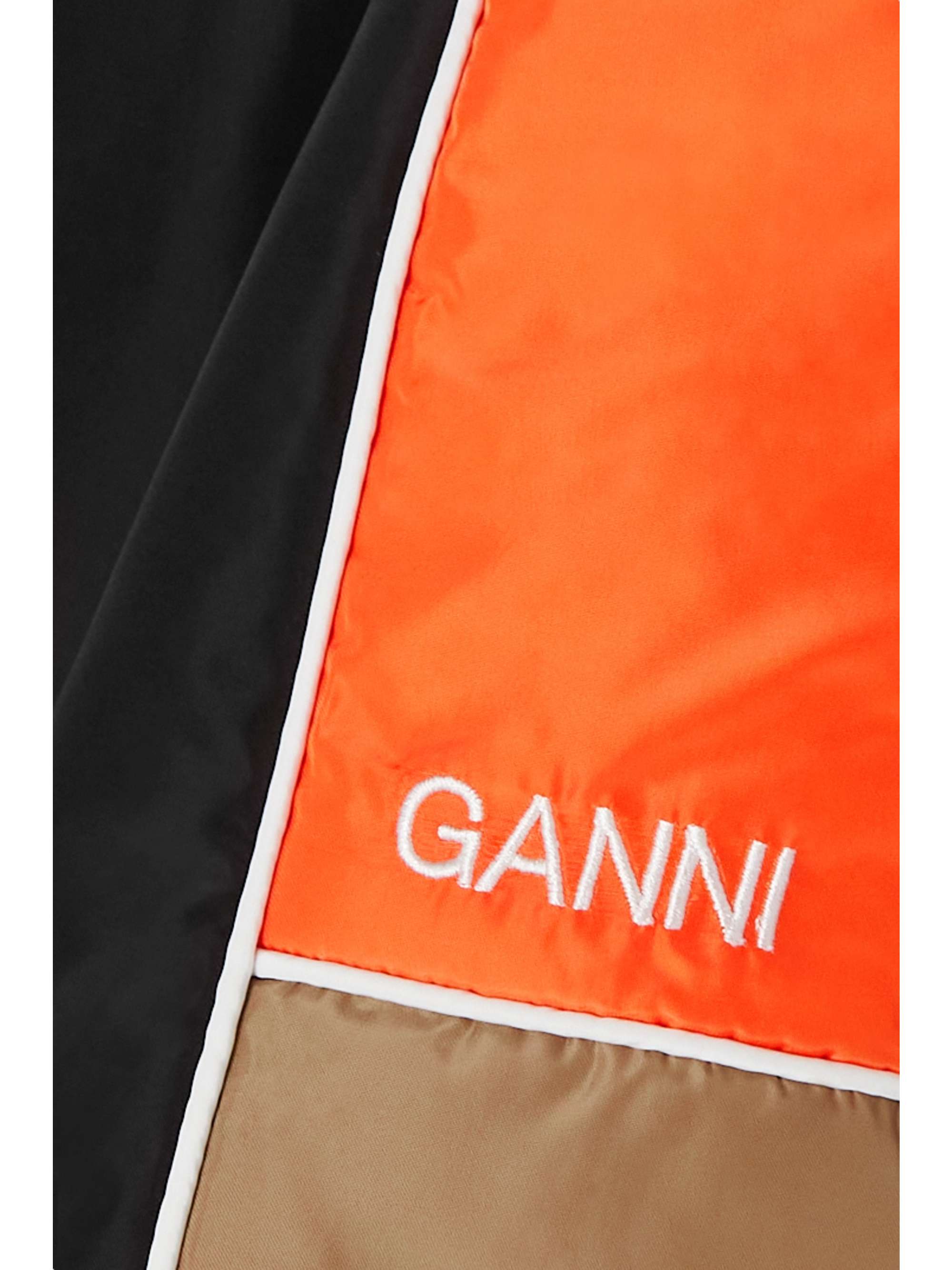 GANNI + NET SUSTAIN color-block recycled-shell mini skirt