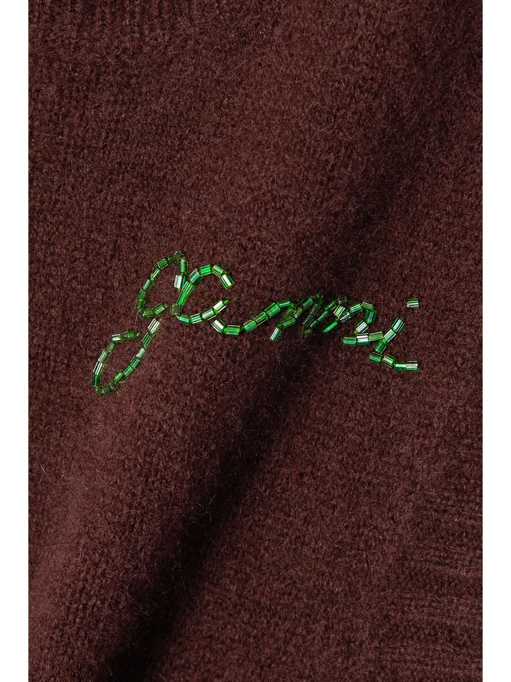GANNI + NET SUSTAIN Embellished two-tone merino wool and cashmere-blend vest