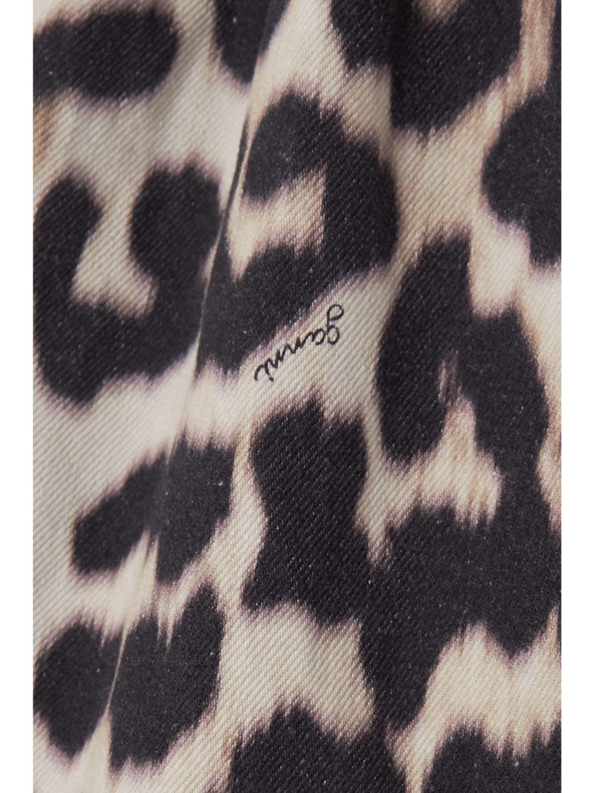 GANNI + NET SUSTAIN bow-detailed leopard-print organic denim mini dress