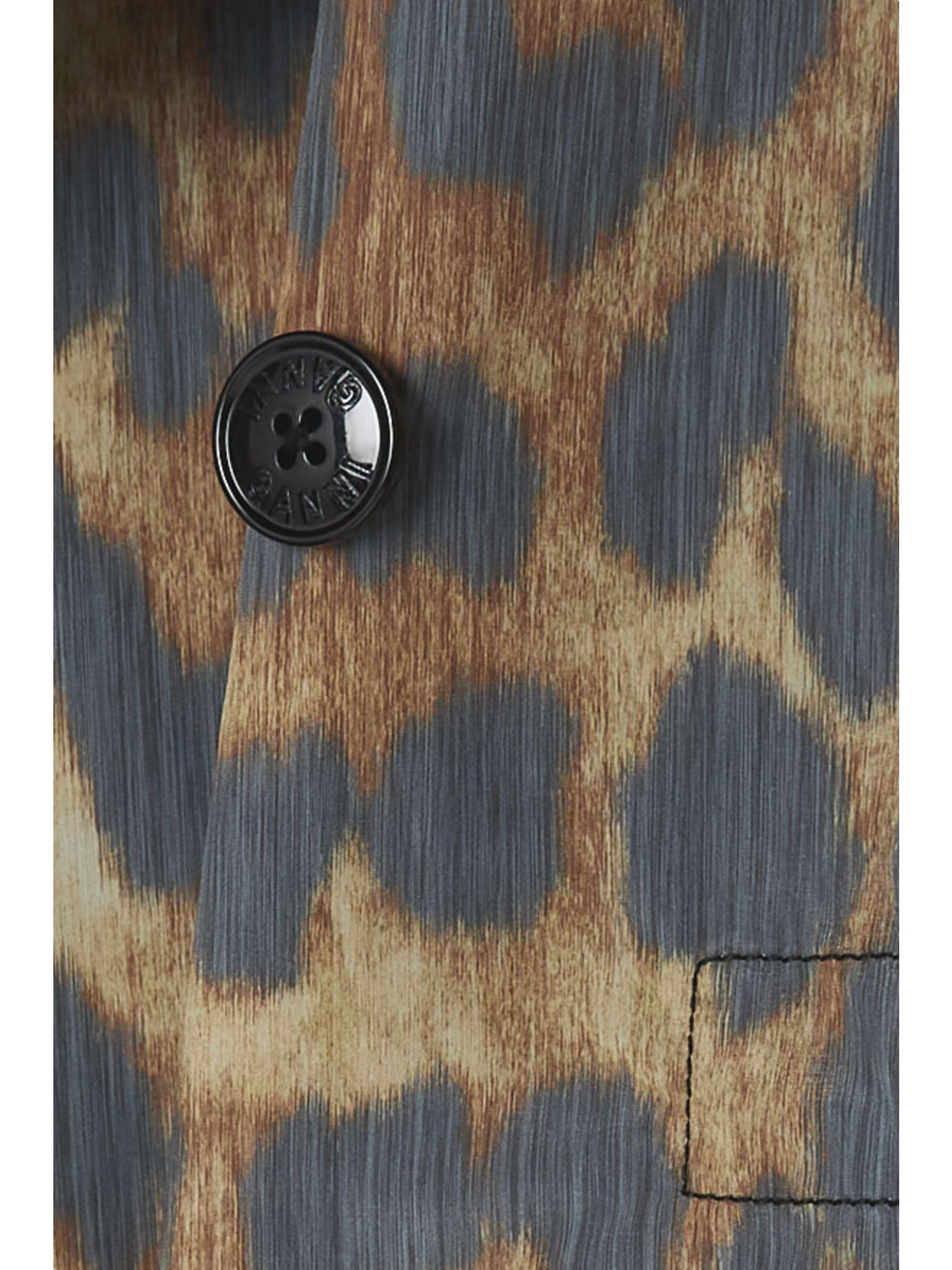 GANNI Double-breasted leopard-print recycled-shell coat