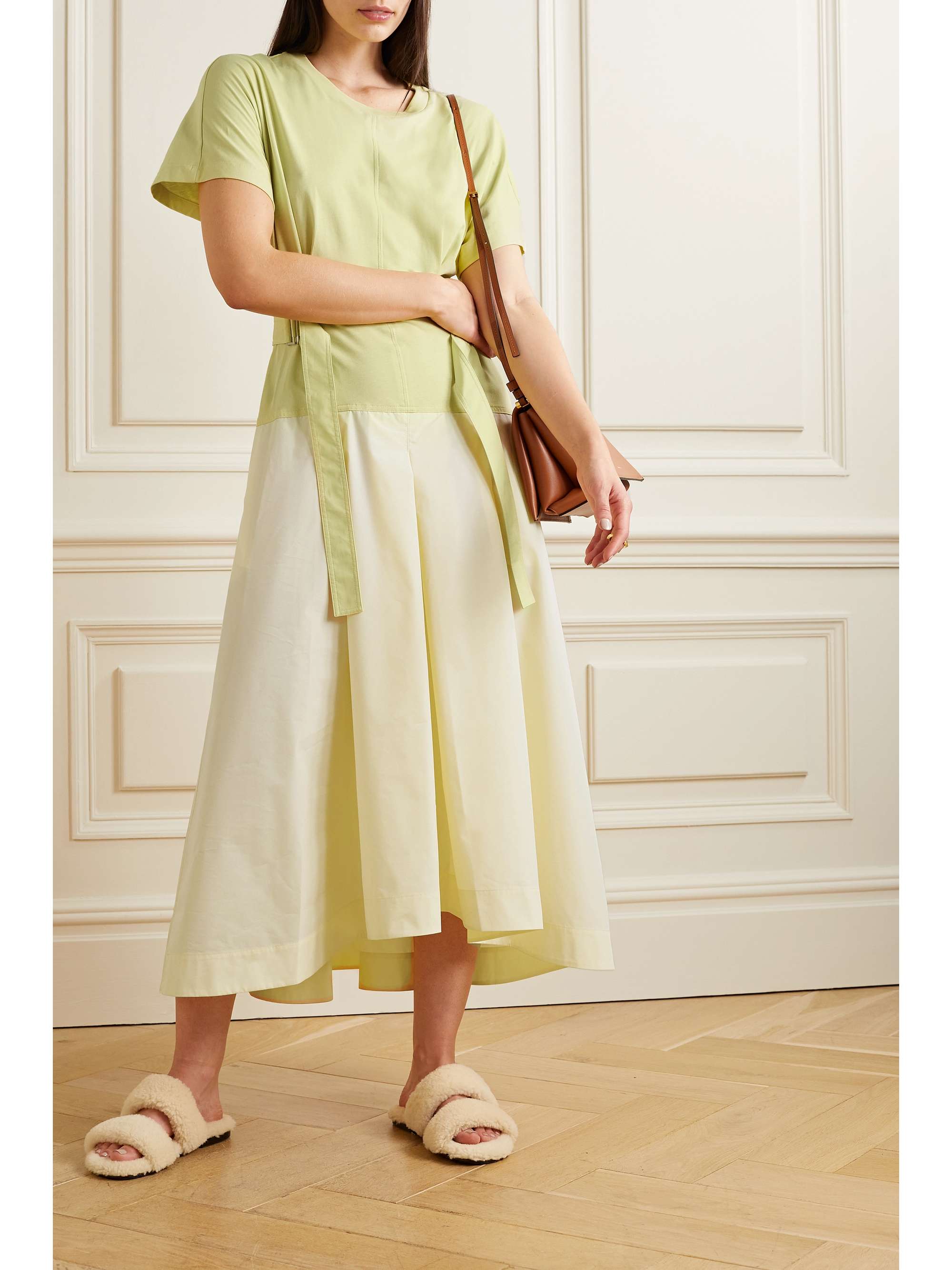 3.1 PHILLIP LIM and pleated cotton-blend poplin midi dress | NET-A-PORTER