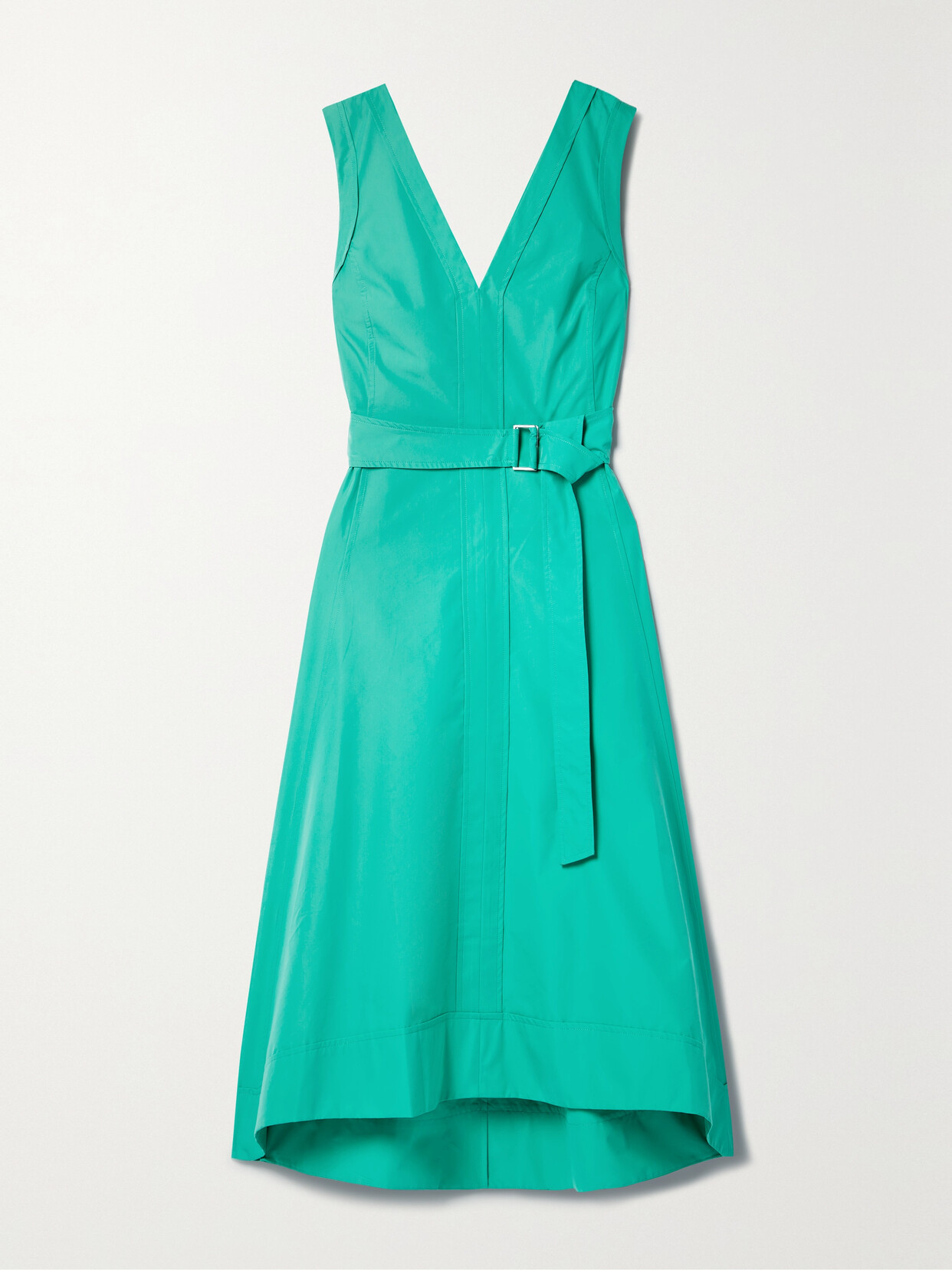 3.1 Phillip Lim - Belted Wrap-effect Cotton-blend Poplin Midi Dress - Green