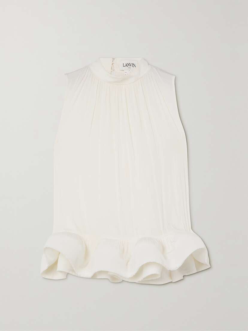 Lanvin Ruffled Charmeuse Top