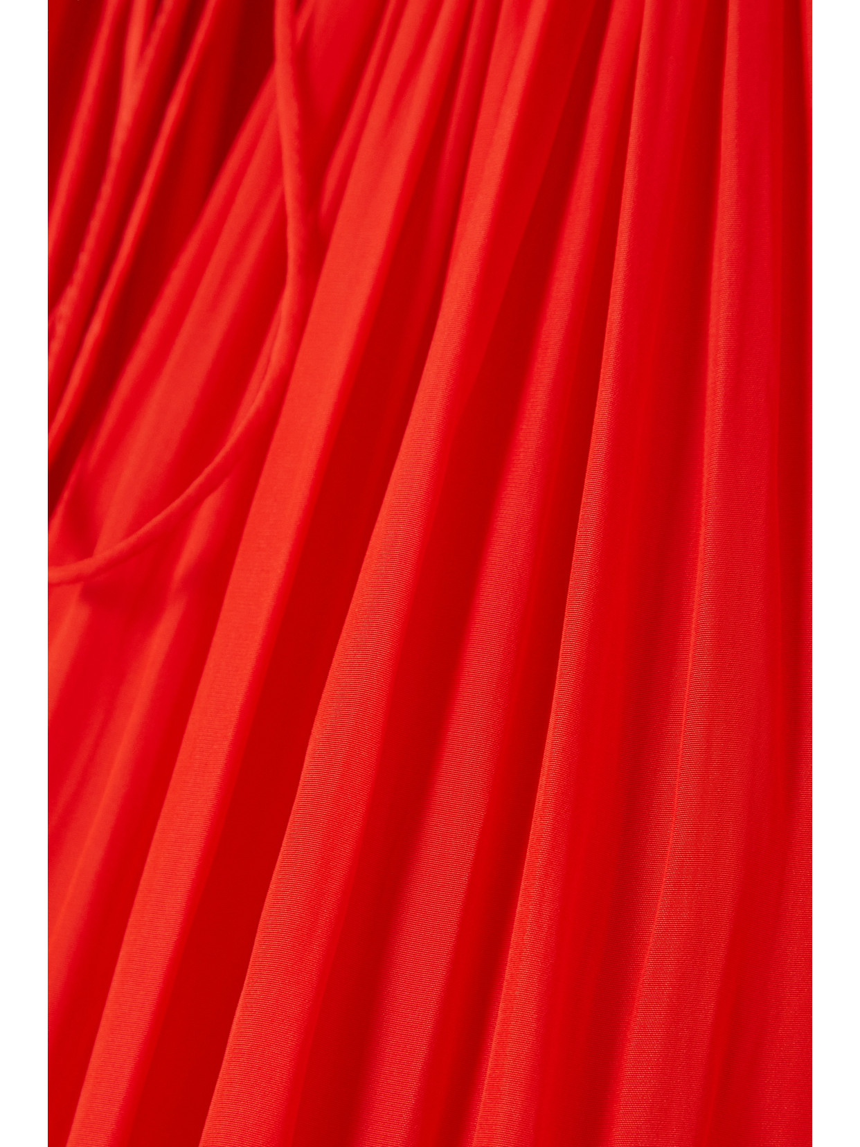 LANVIN TIE-DETAILED RUFFLED CHARMEUSE MINI DRESS