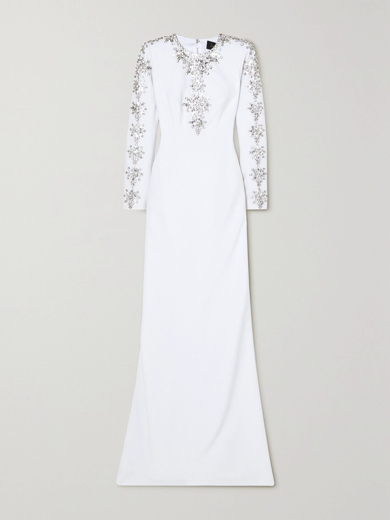 Jenny Packham - Ester Crystal-embellished Stretch-crepe Gown - White