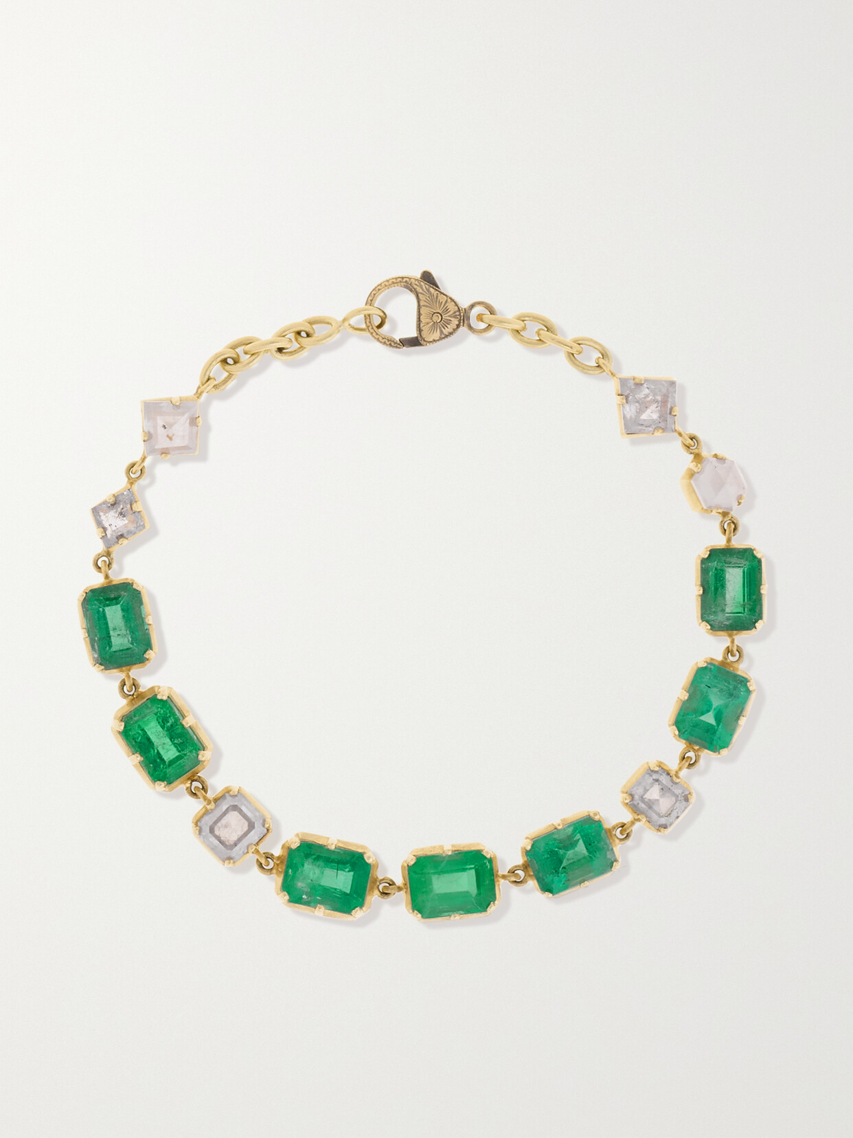 Sylva & Cie 18-karat Gold, Emerald And Diamond Bracelet - One size