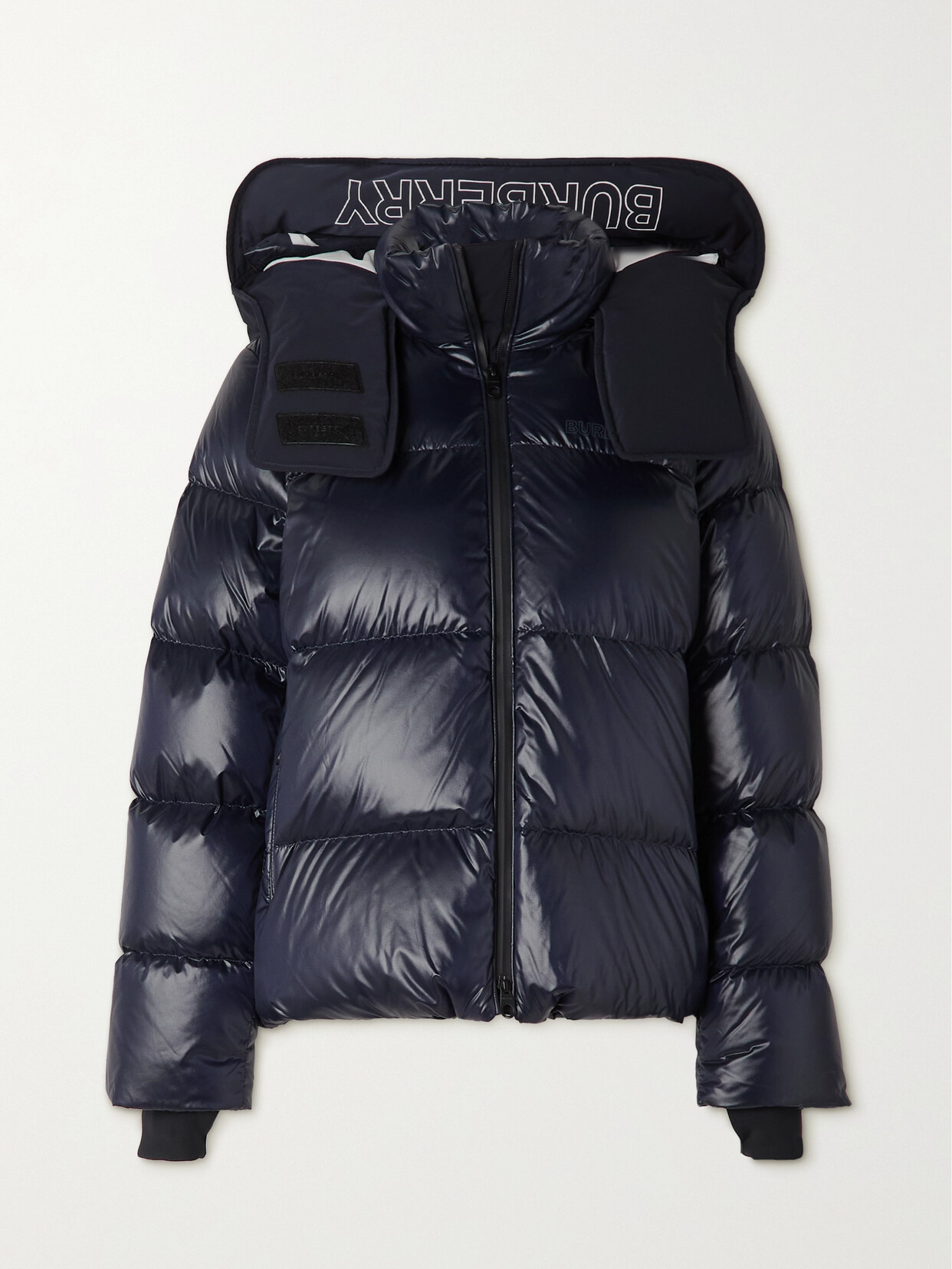 Burberry - Cropped Hooded Quilted Shell Coat - Blue