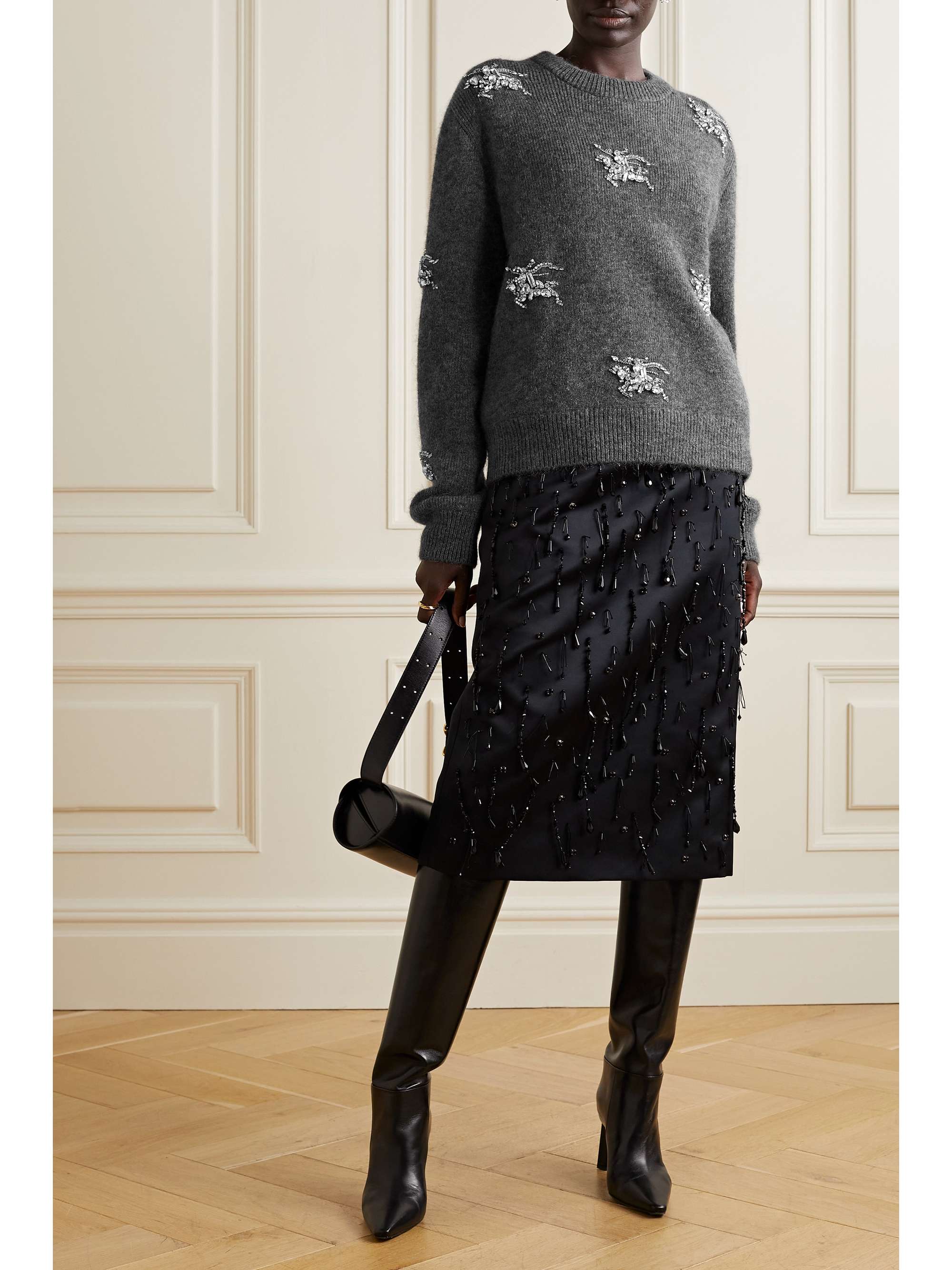 BURBERRY Crystalembellished woolblend sweater NETAPORTER