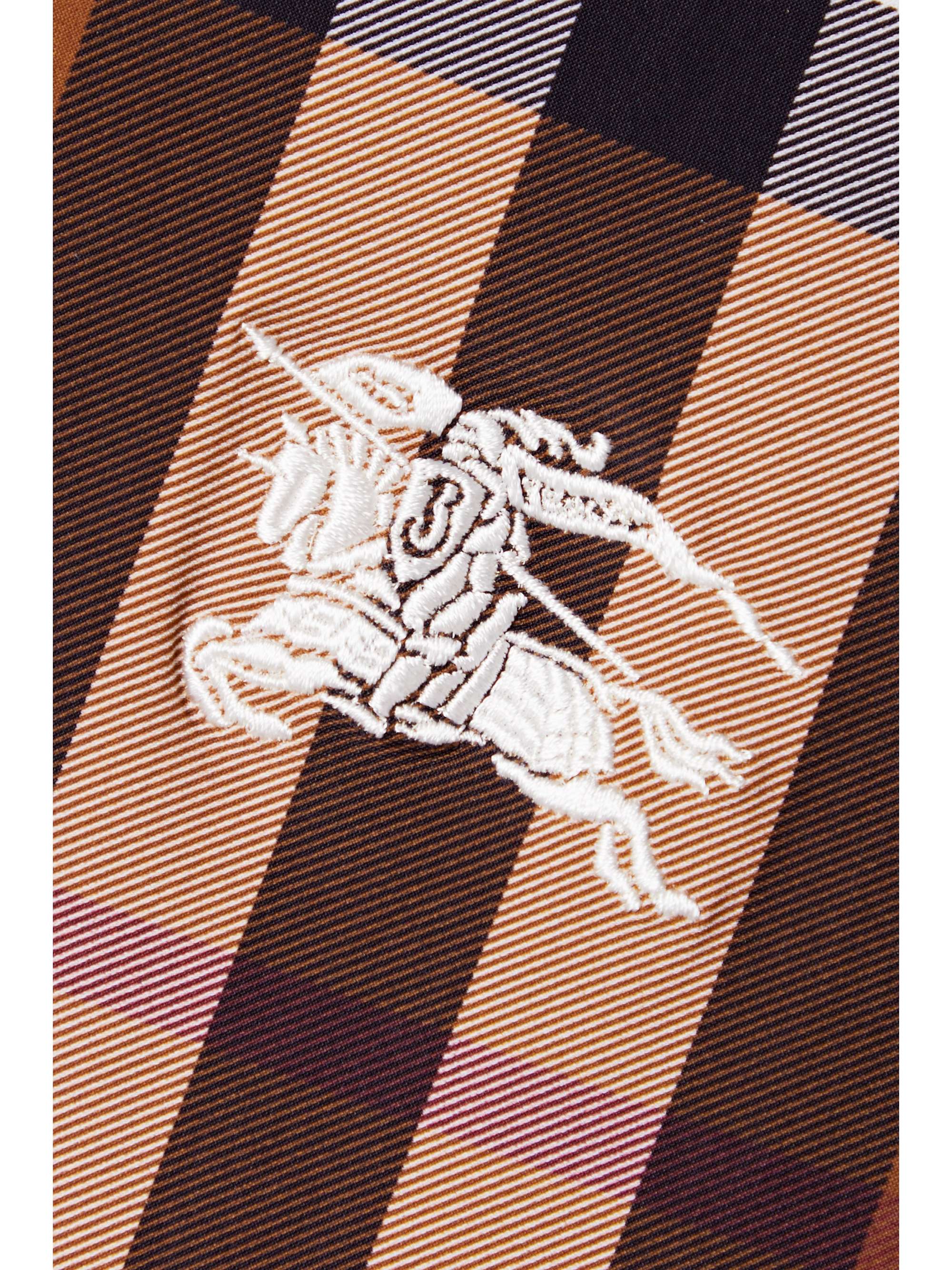 BURBERRY Checked embroidered stretch-jersey bodysuit
