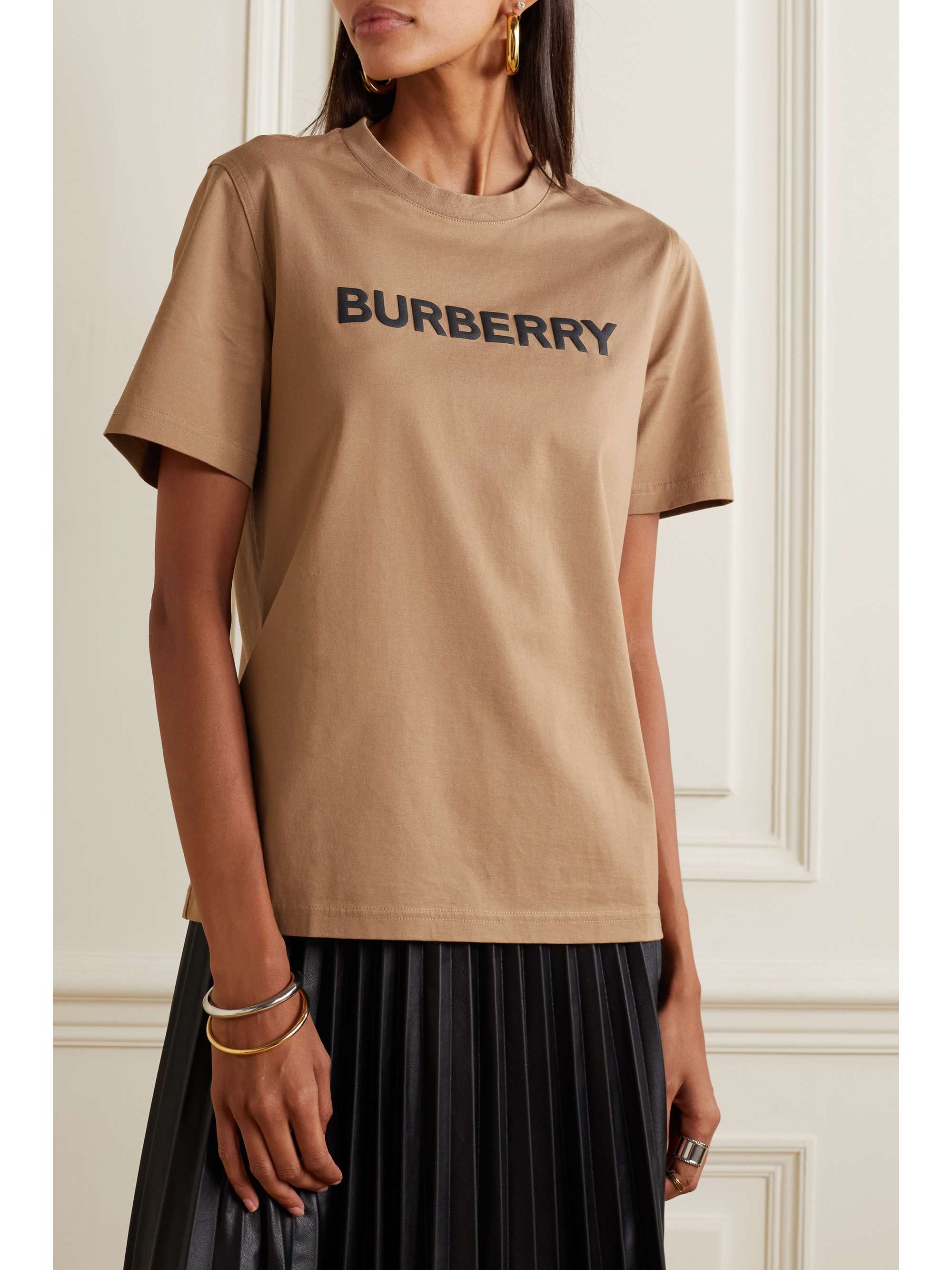 BURBERRY Printed cotton-blend jersey T-shirt