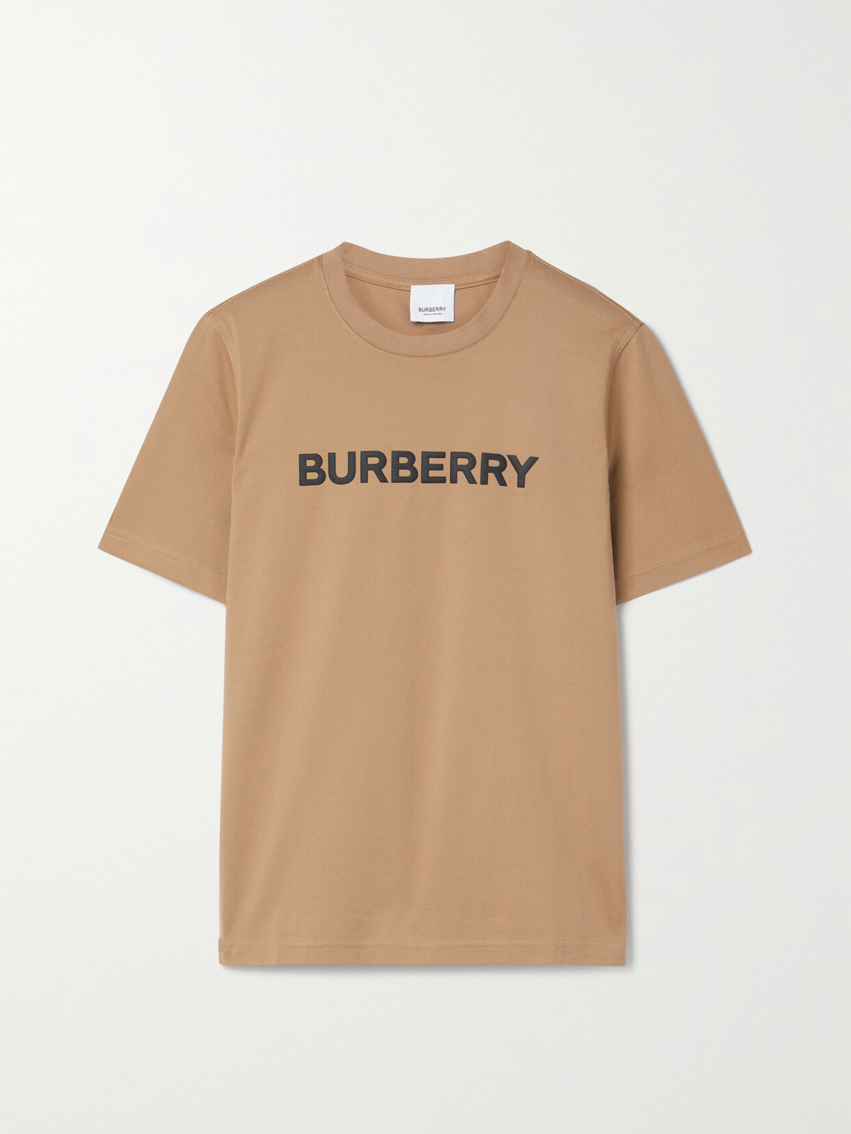 Burberry Printed Cotton-blend Jersey T-shirt In Brown