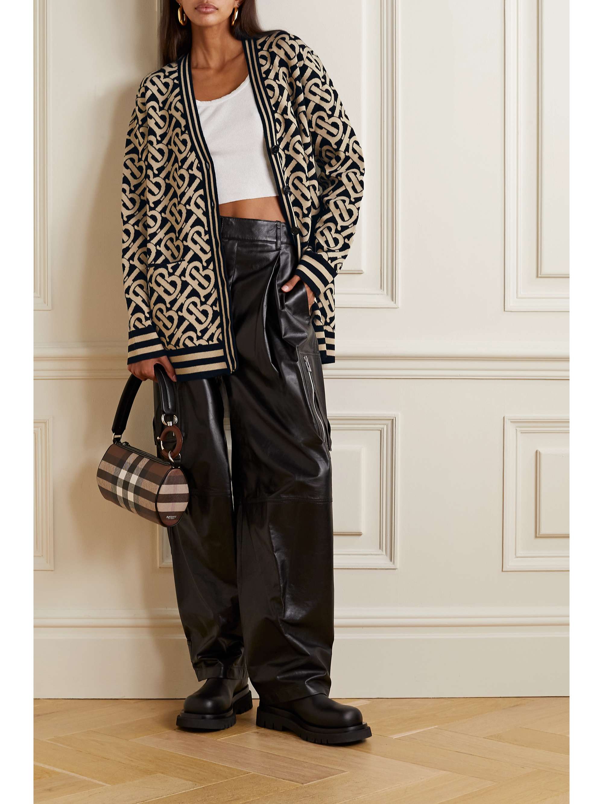 BURBERRY Maddox wool-blend jacquard cardigan