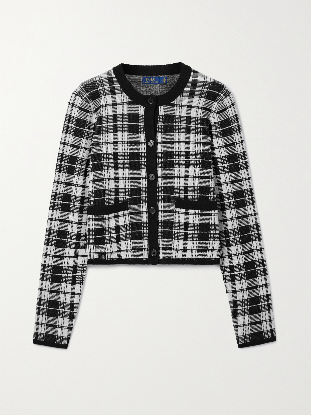 Polo Ralph Lauren - Checked Intarsia Wool Cardigan - Black