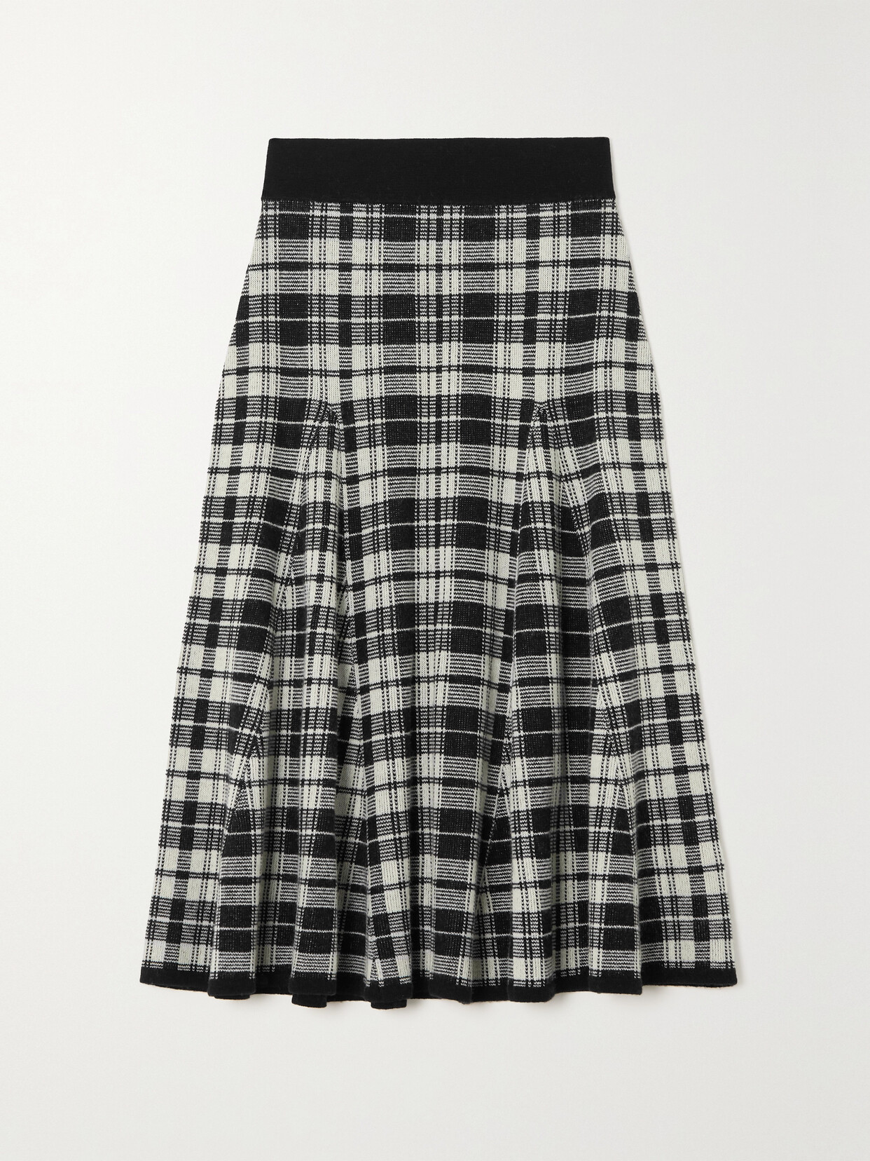 Polo Ralph Lauren - Checked Wool Midi Skirt - Black