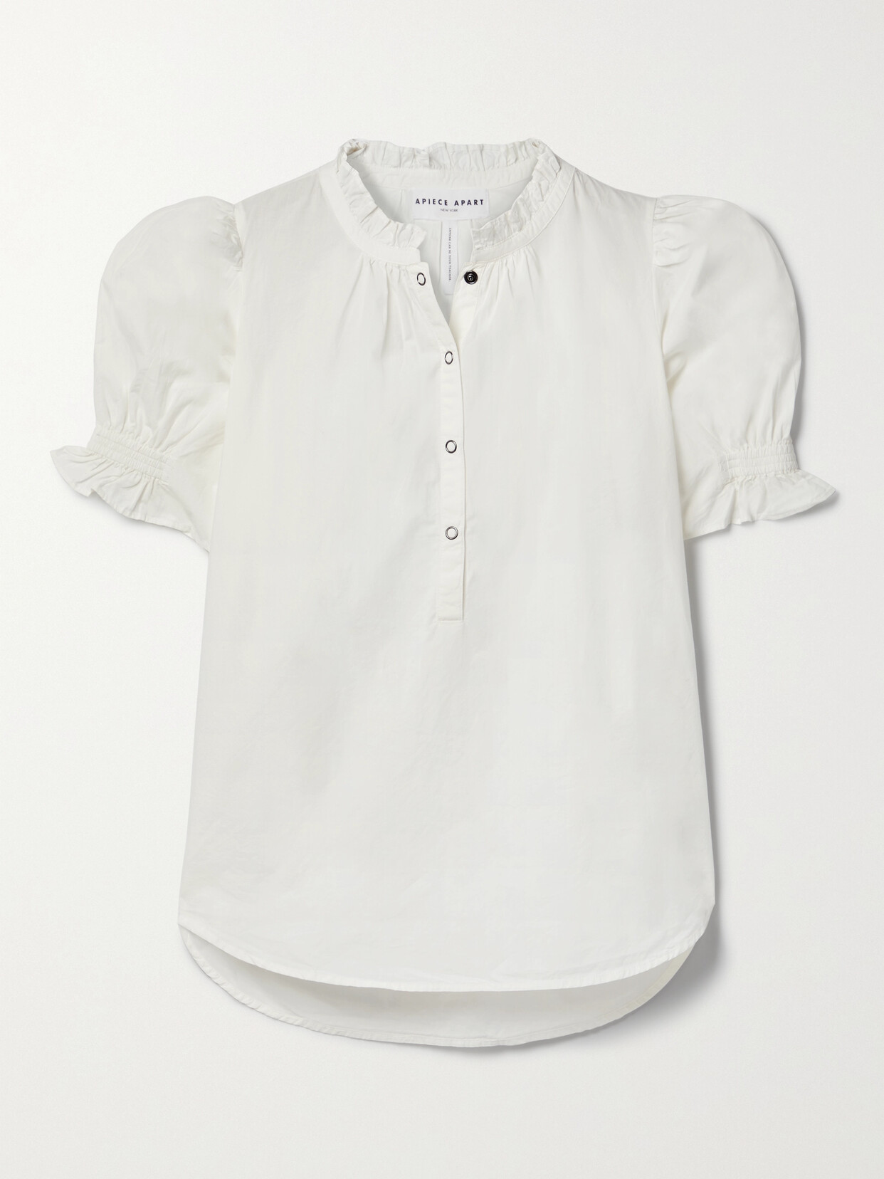 APIECE APART - Los Altos Ruffled Cotton-poplin Top - Cream