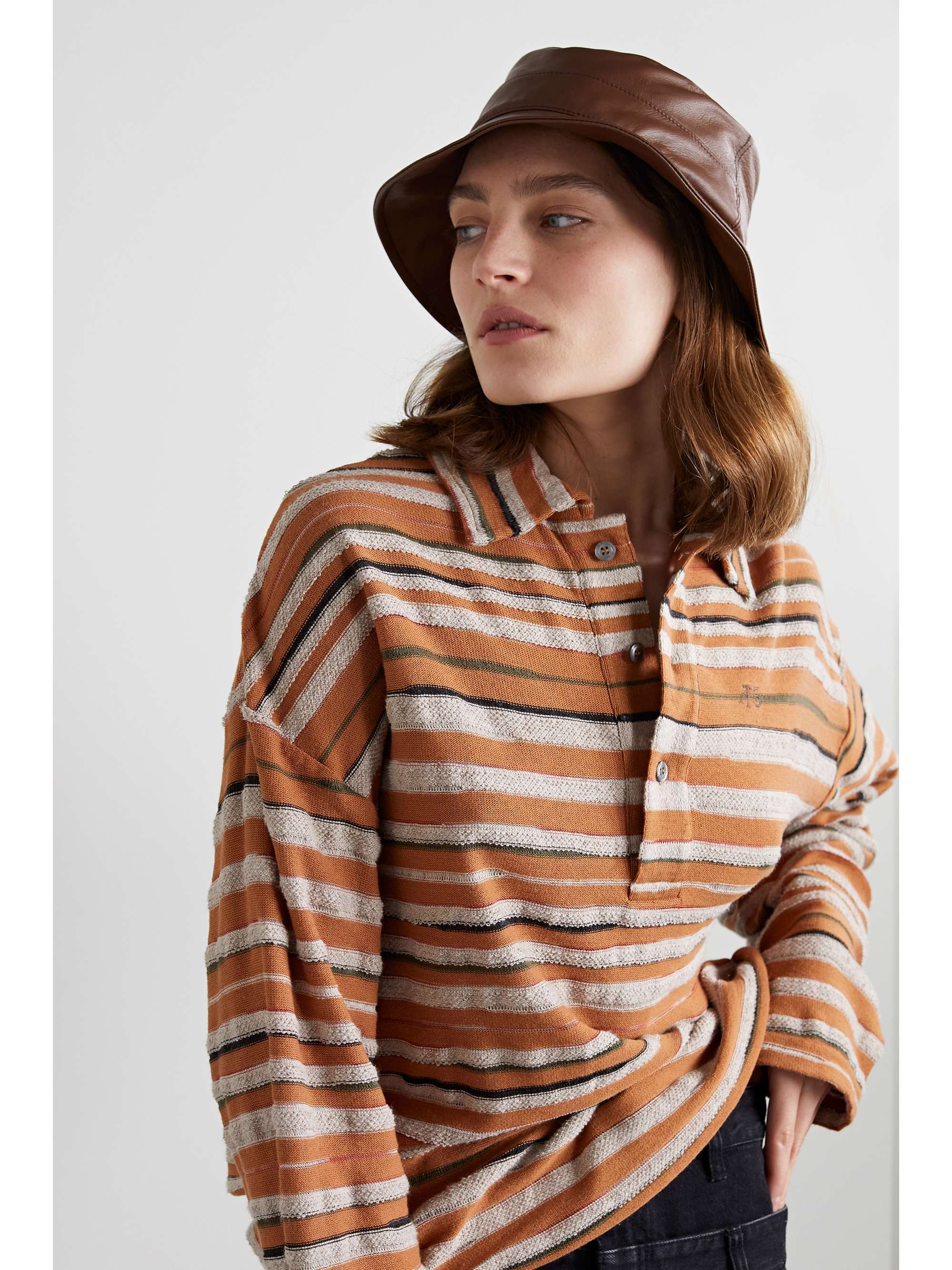 GIGI BURRIS + NET SUSTAIN Forsyth leather bucket hat