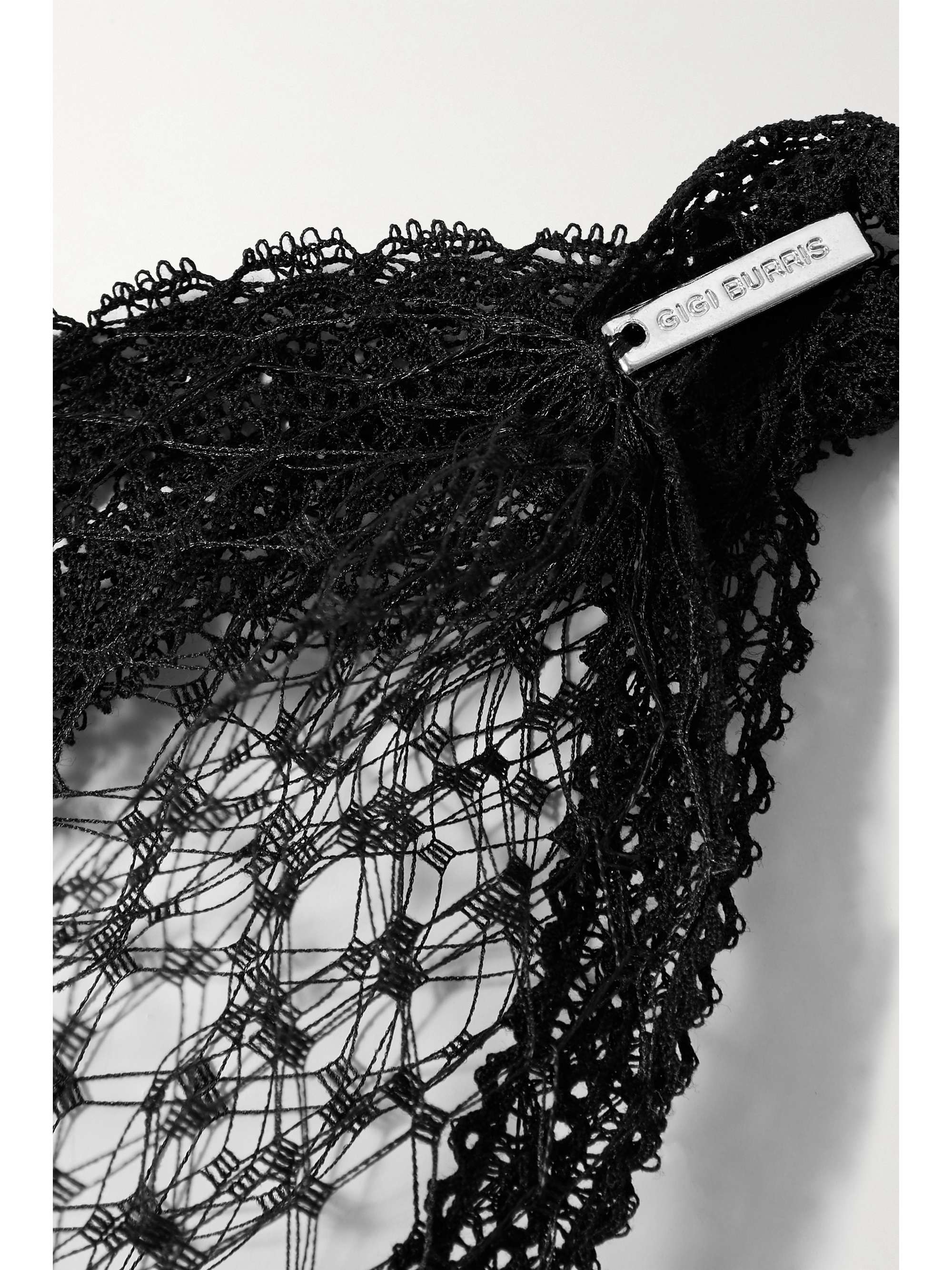 GIGI BURRIS + NET SUSTAIN lace and fishnet headband