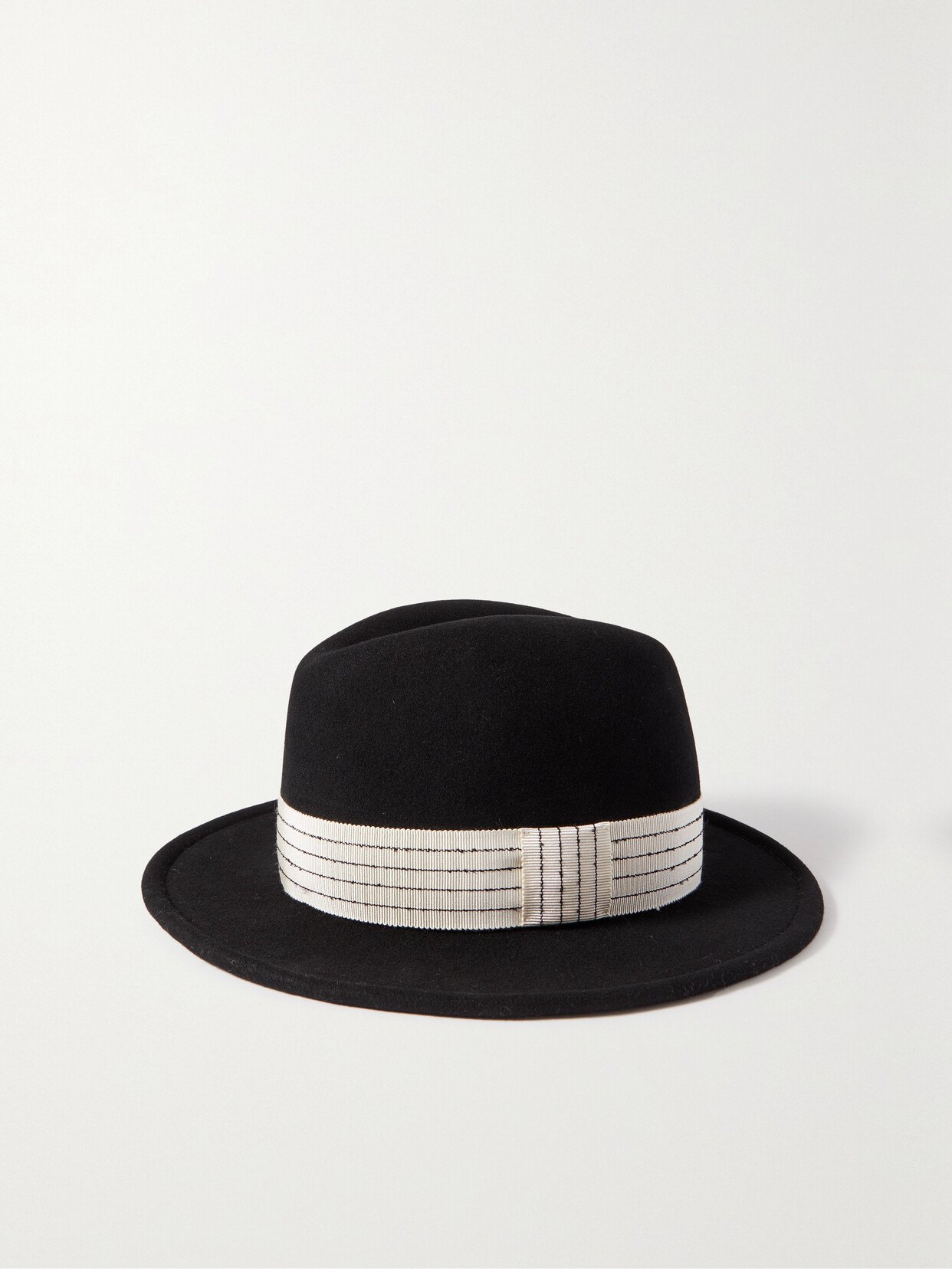 Gigi Burris - + Net Sustain Grosgrain-trimmed Wool And Cotton-blend Fedora - Black