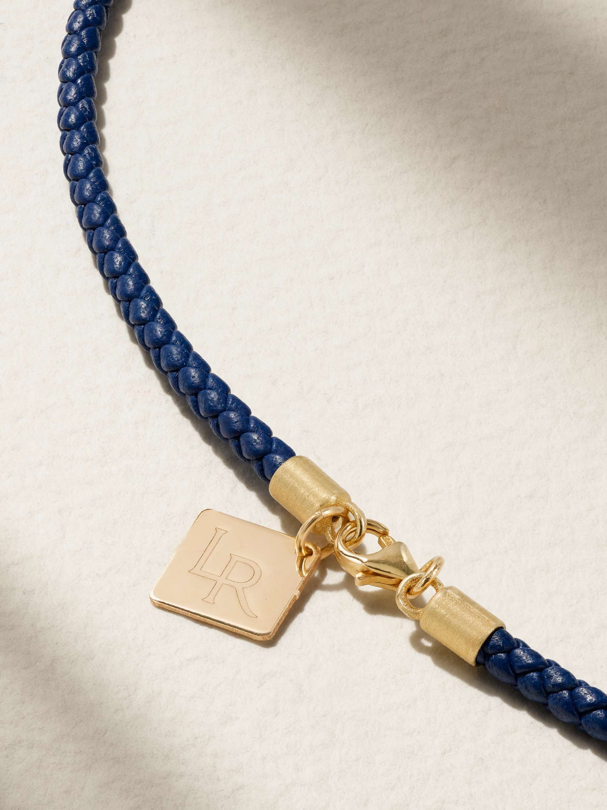 LAUREN RUBINSKI 14-karat gold leather necklace