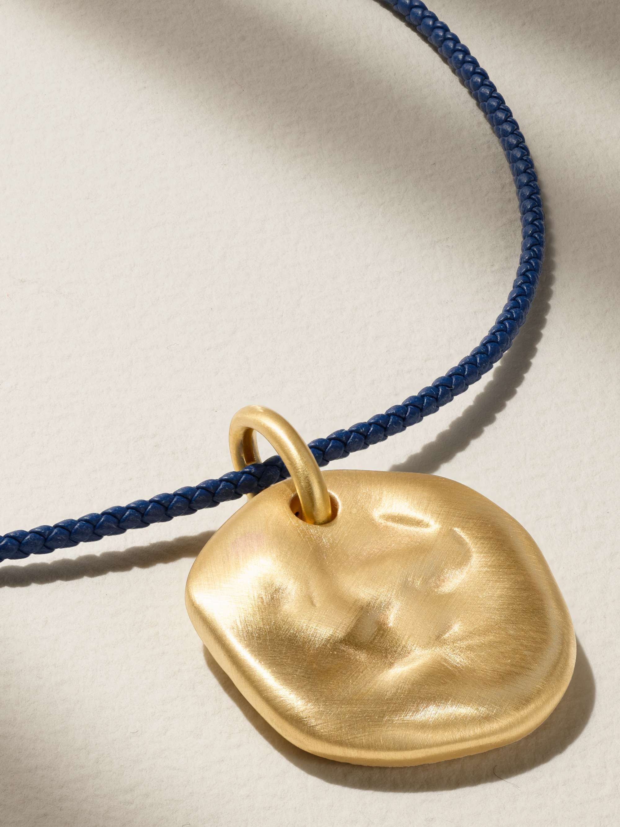 LAUREN RUBINSKI 14-karat gold leather necklace