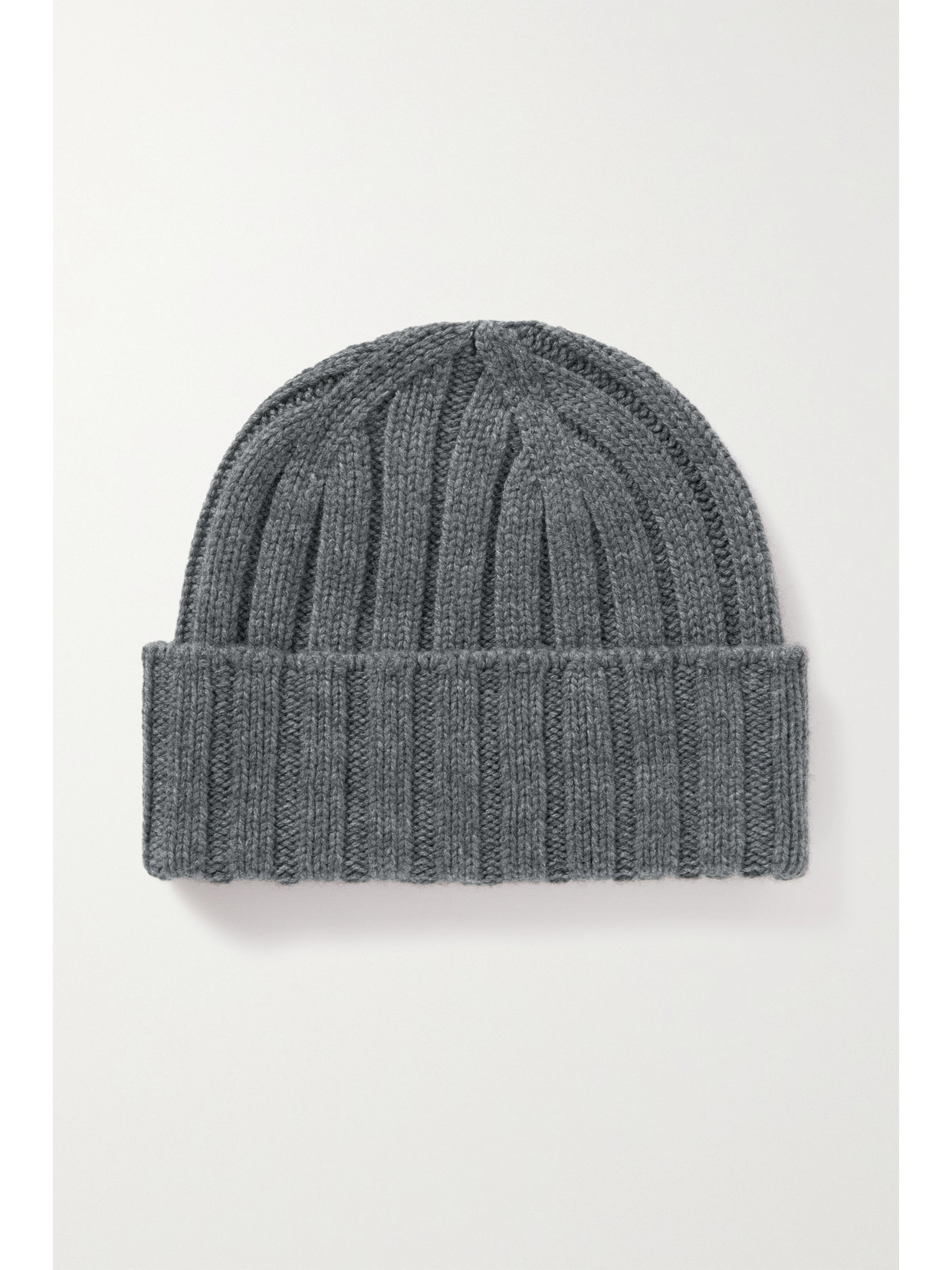 Johnstons of Elgin - Ribbed Cashmere Beanie - Gray