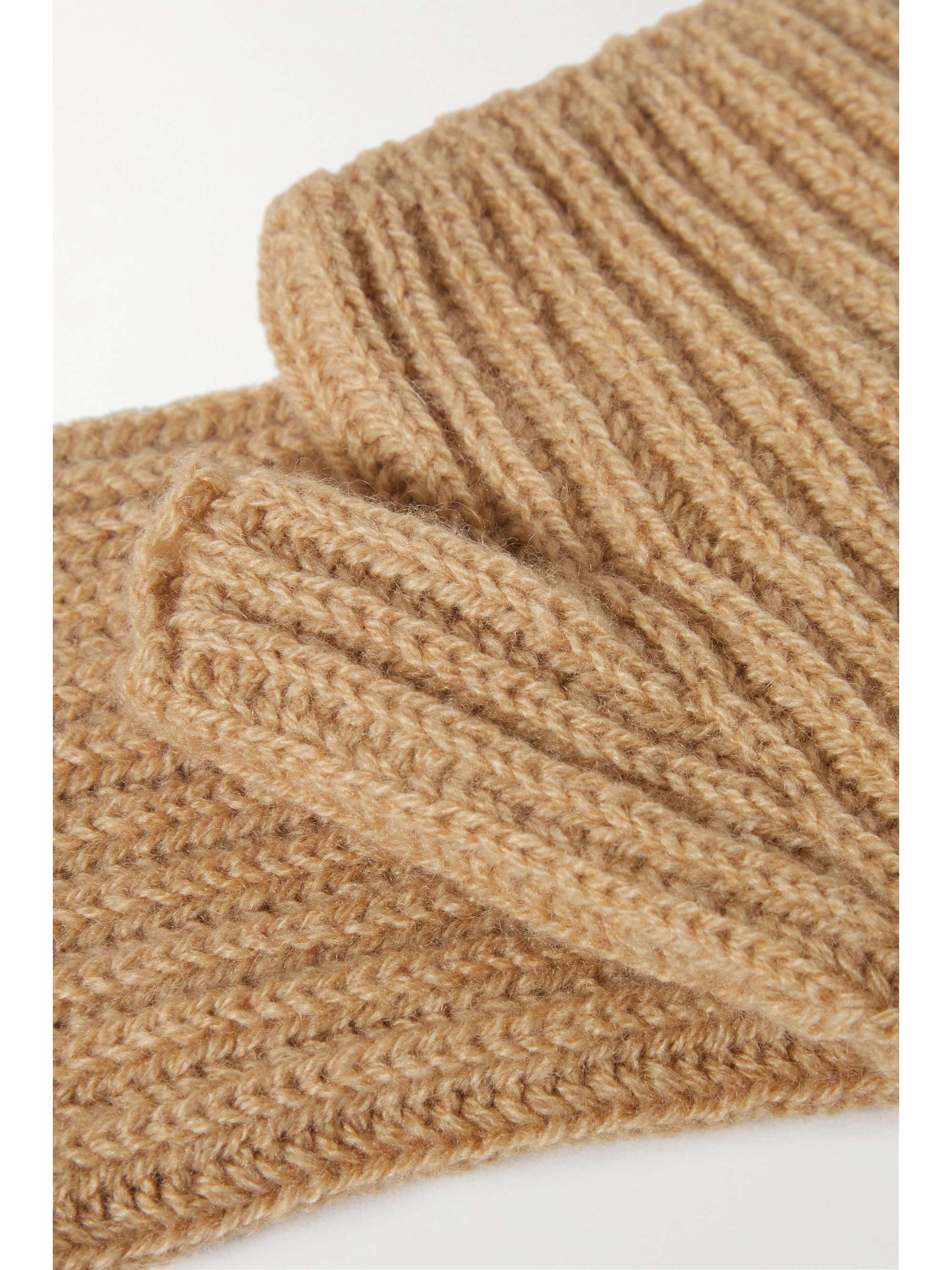JOHNSTONS OF ELGIN Ribbed cashmere fingerless gloves
