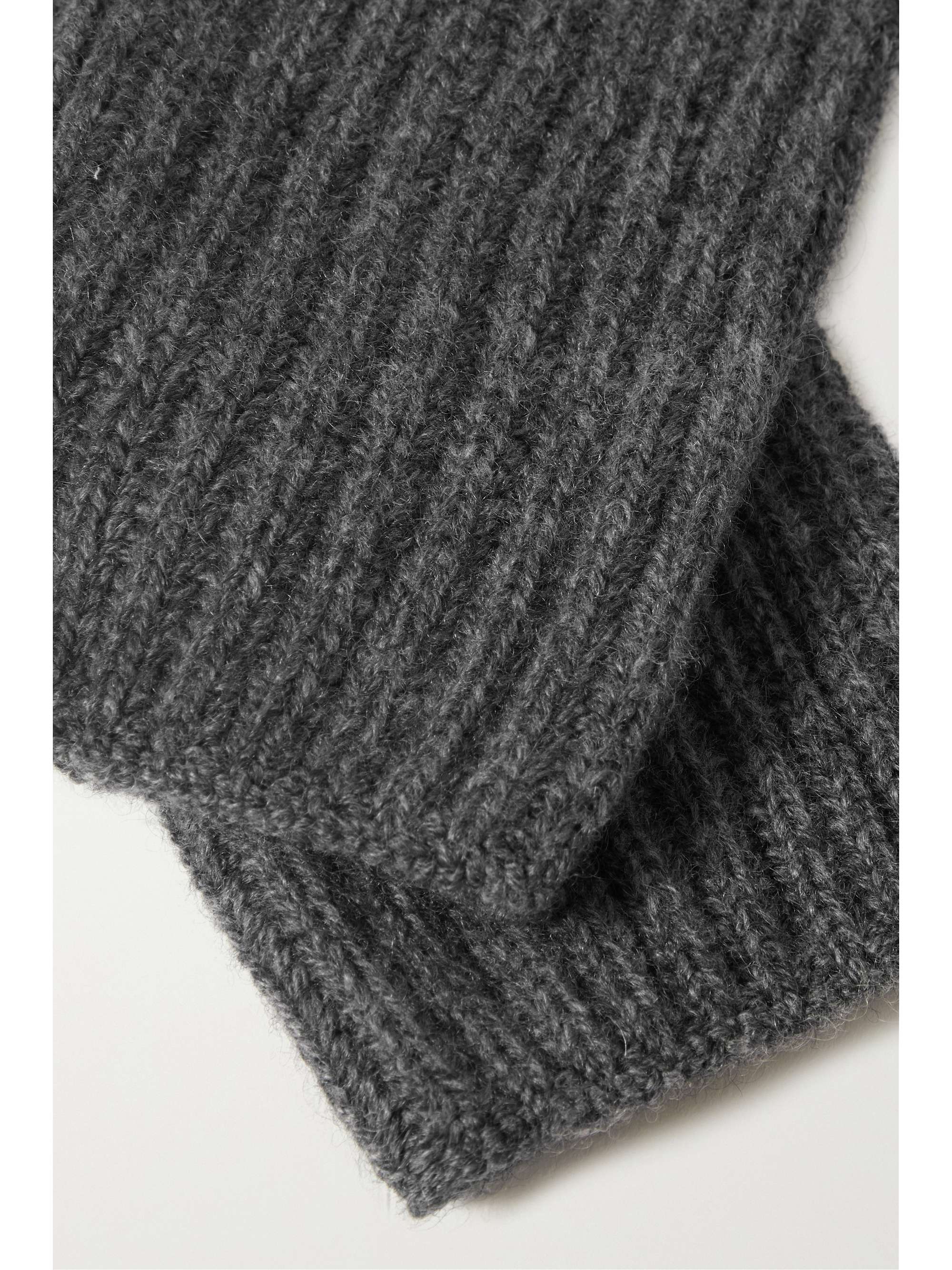 JOHNSTONS OF ELGIN Ribbed cashmere fingerless gloves NETAPORTER