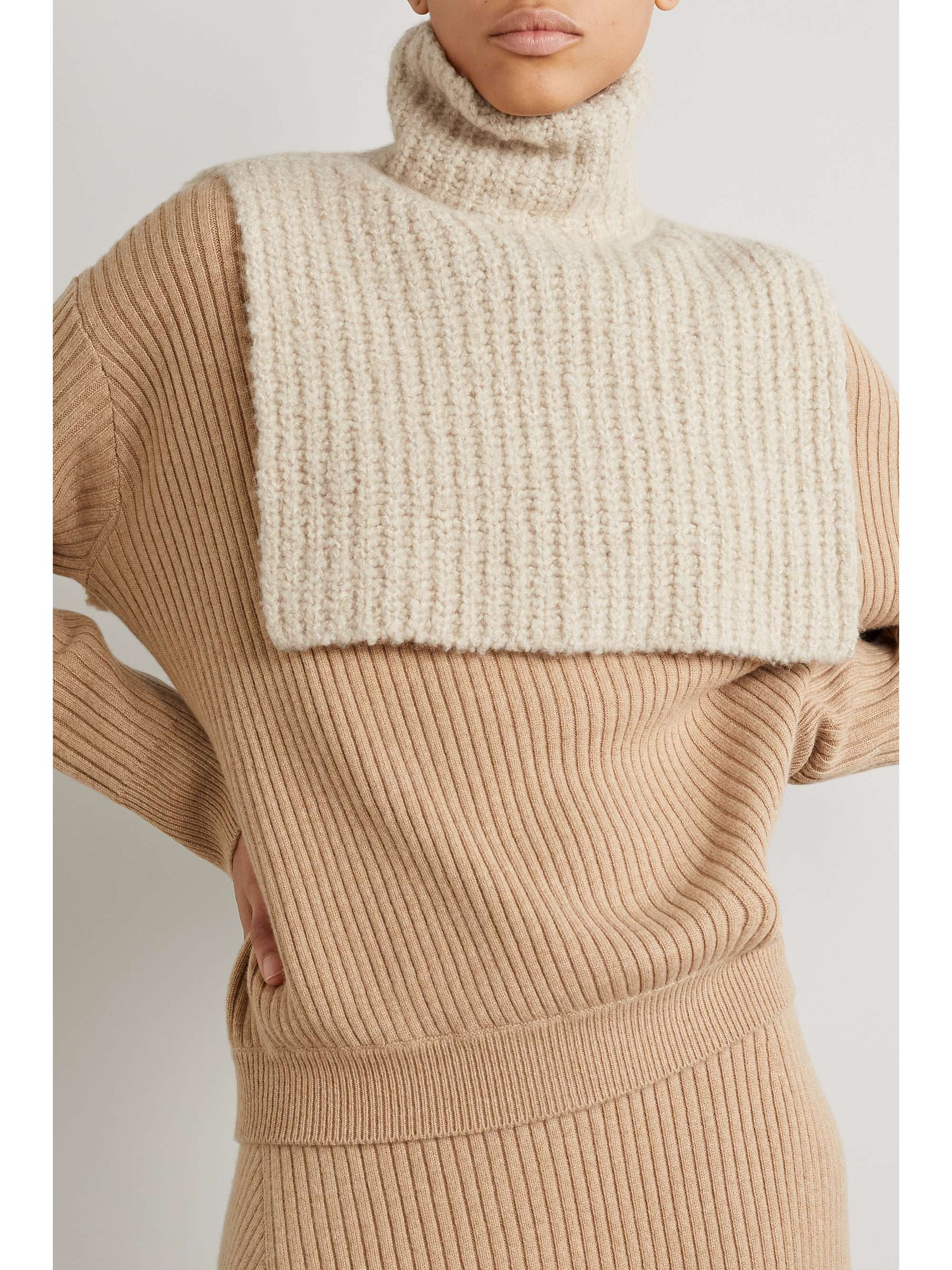 LORO PIANA Ribbed cashmere turtleneck dickey
