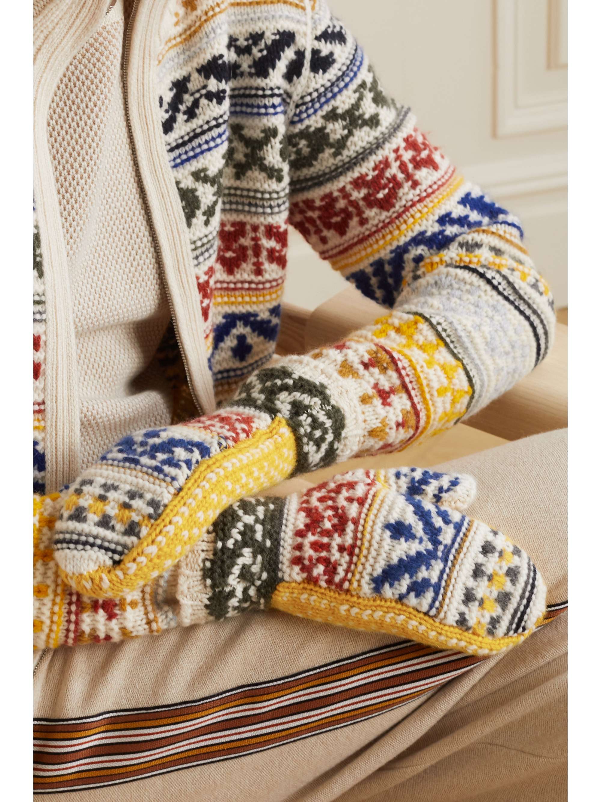 LORO PIANA Bernina cashmere-jacquard gloves