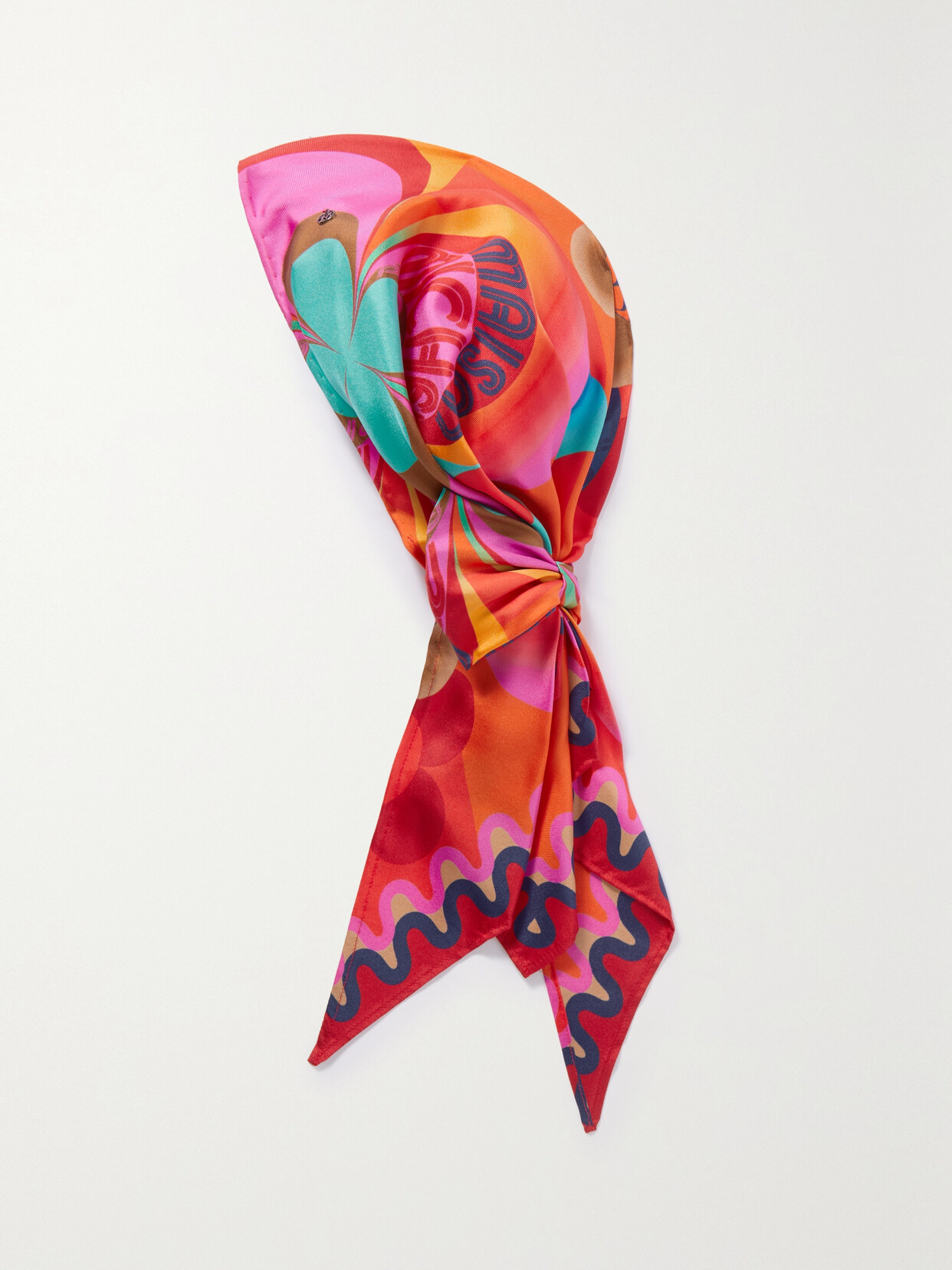 Maison Michel - Irina Printed Silk-faille Head Scarf - Pink