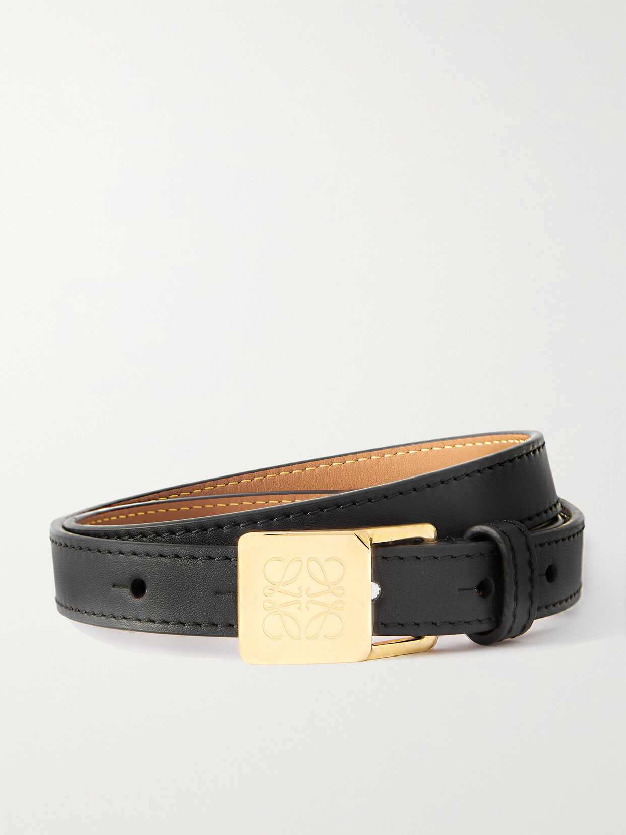 Loewe Amazona Leather Belt In Black