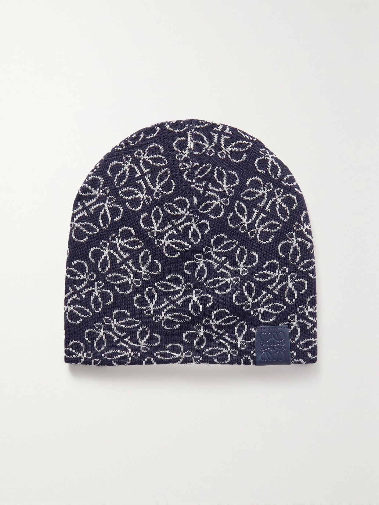 LOEWE JACQUARD-KNIT WOOL BEANIE