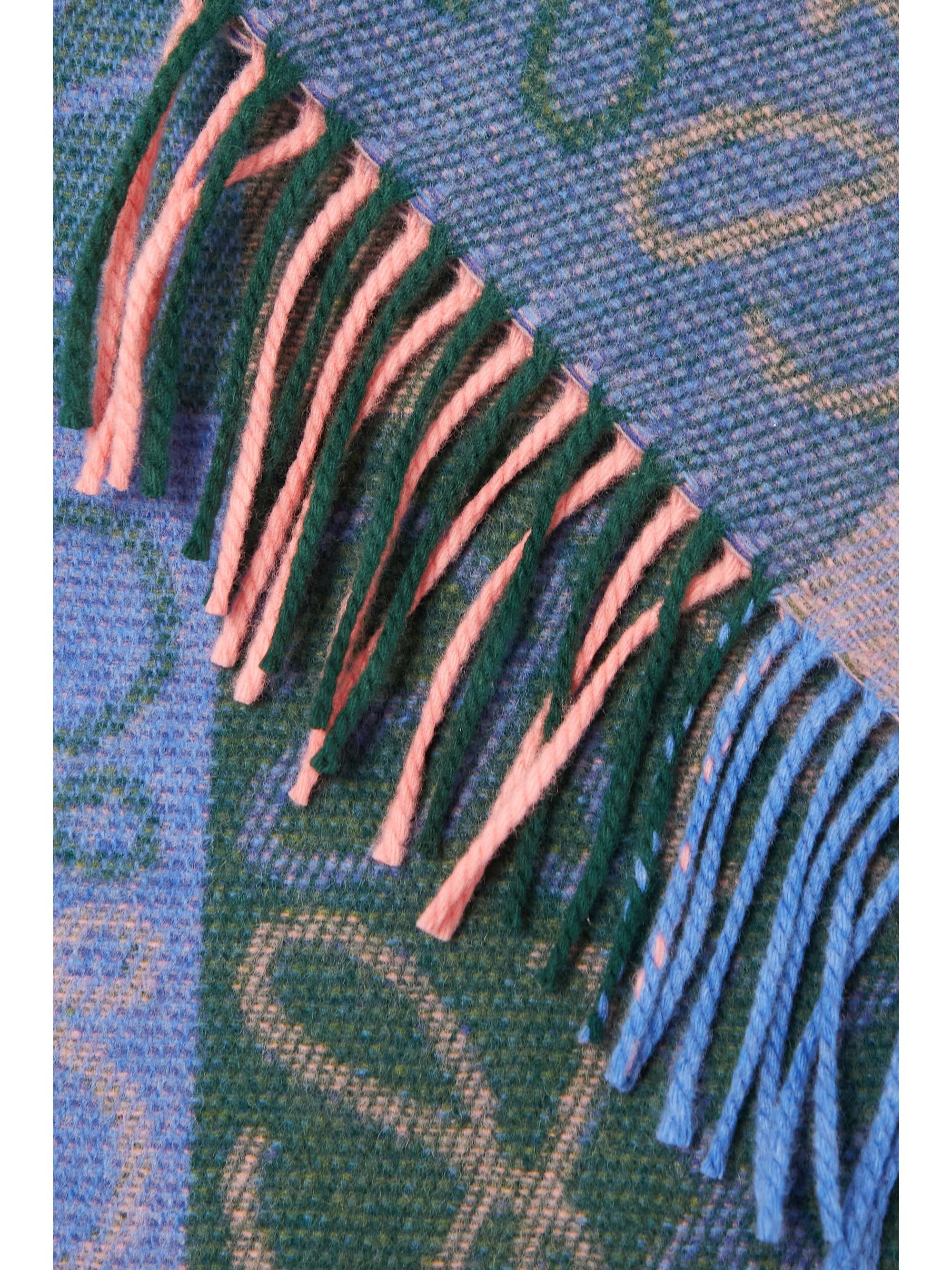 LOEWE Fringed intarsia wool and cashmere-blend scarf