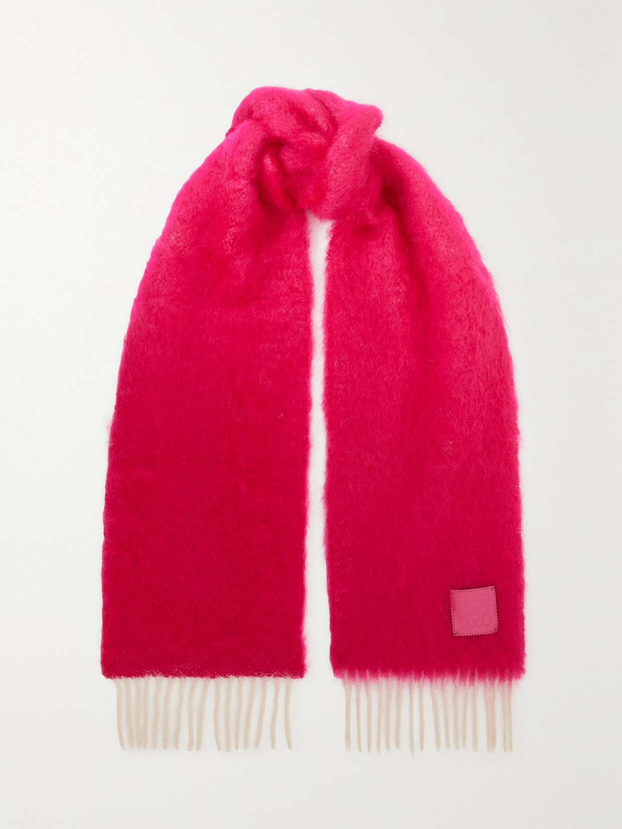 Loewe - Appliquéd Mohair-blend Scarf - Pink